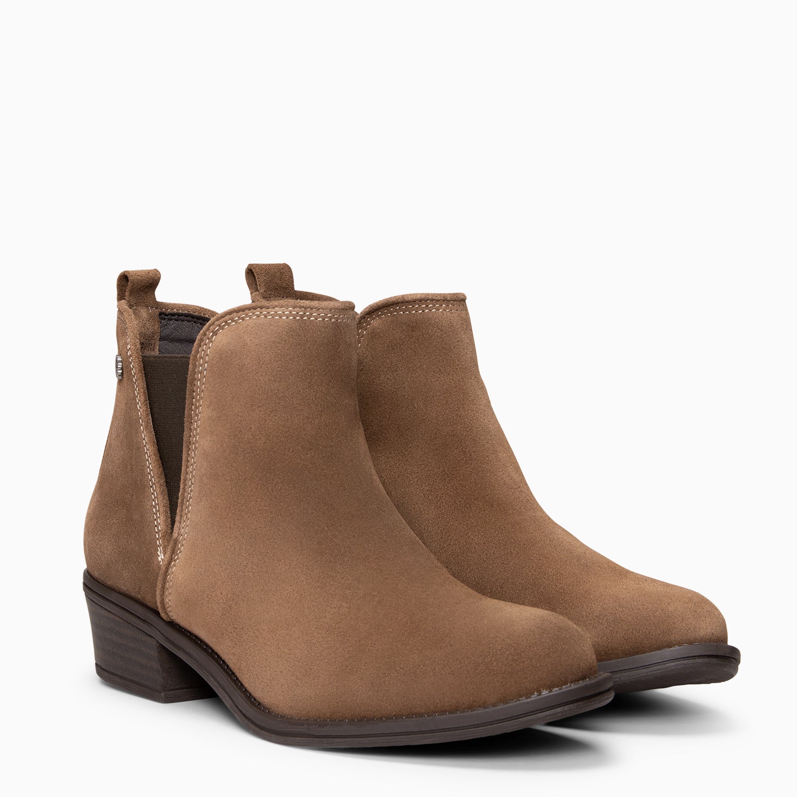 VIANA - Botín bajo con elástico TAUPE