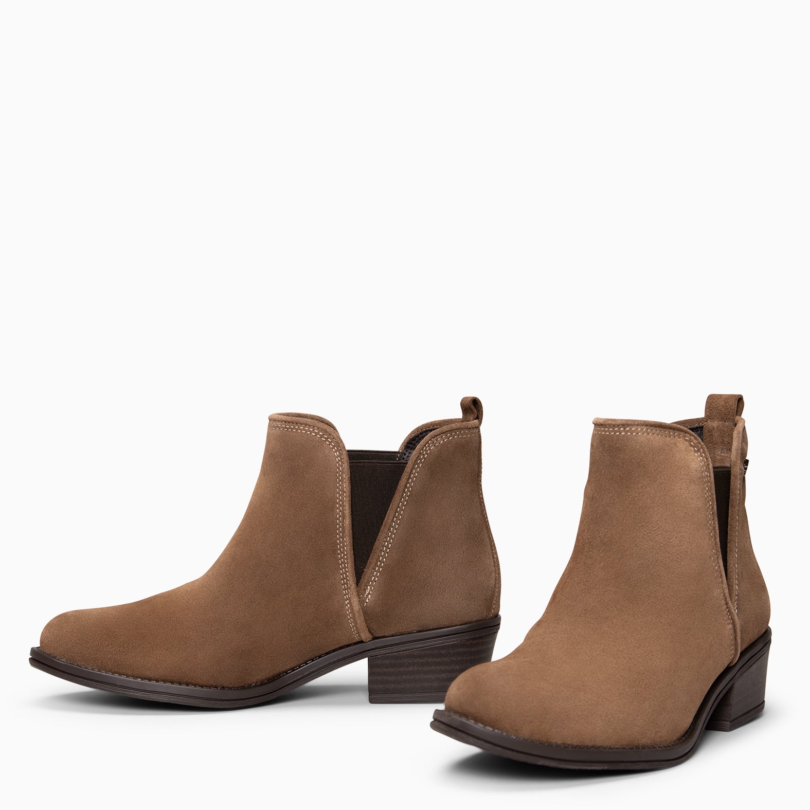 VIANA - Botín bajo con elástico TAUPE