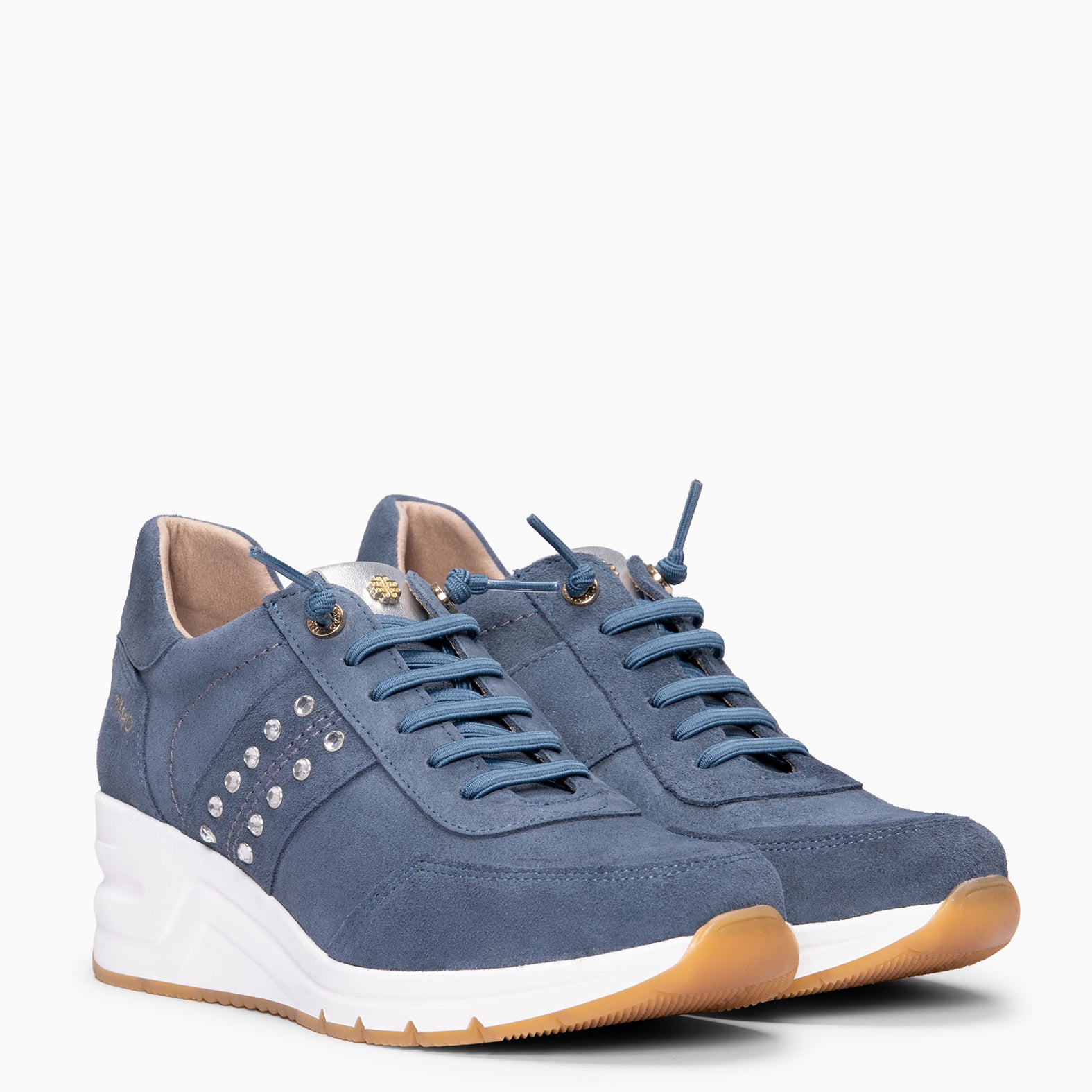 METZ - Zapatillas con cuña de ante JEANS