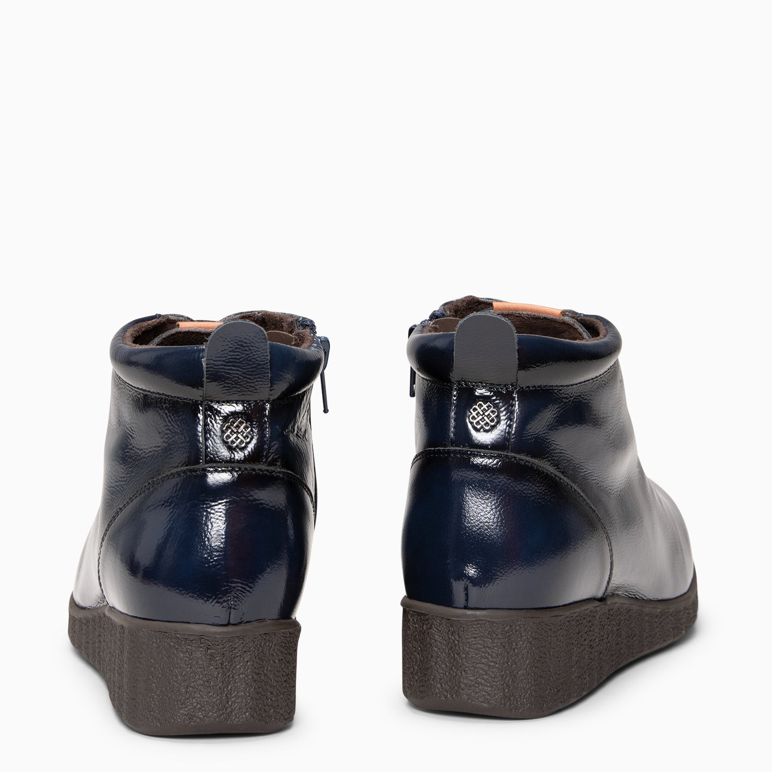 FLEXY - NAVY patent leather ankle-sneakers