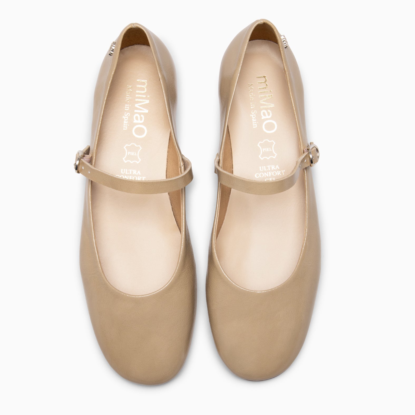 ZOE - Mercedita con tira en piel de charol BEIGE