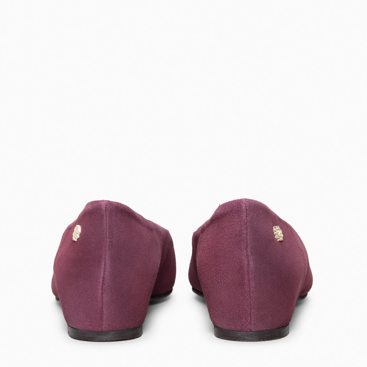 MALOU - BURGUNDY Water repellent Leather ballerinas with hidden wedge heel 