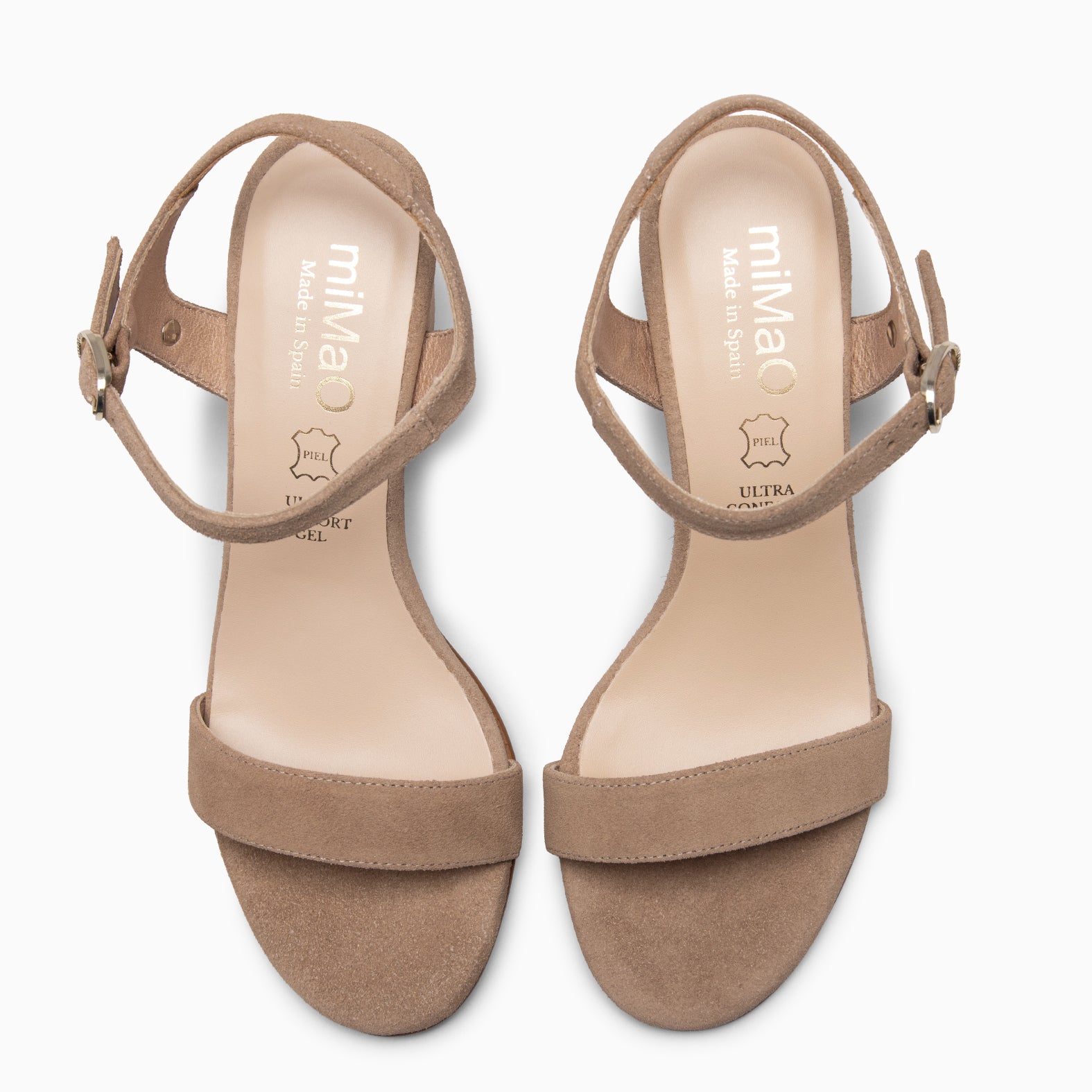 KEILA - Sandálias de salto médio em camurça TAUPE