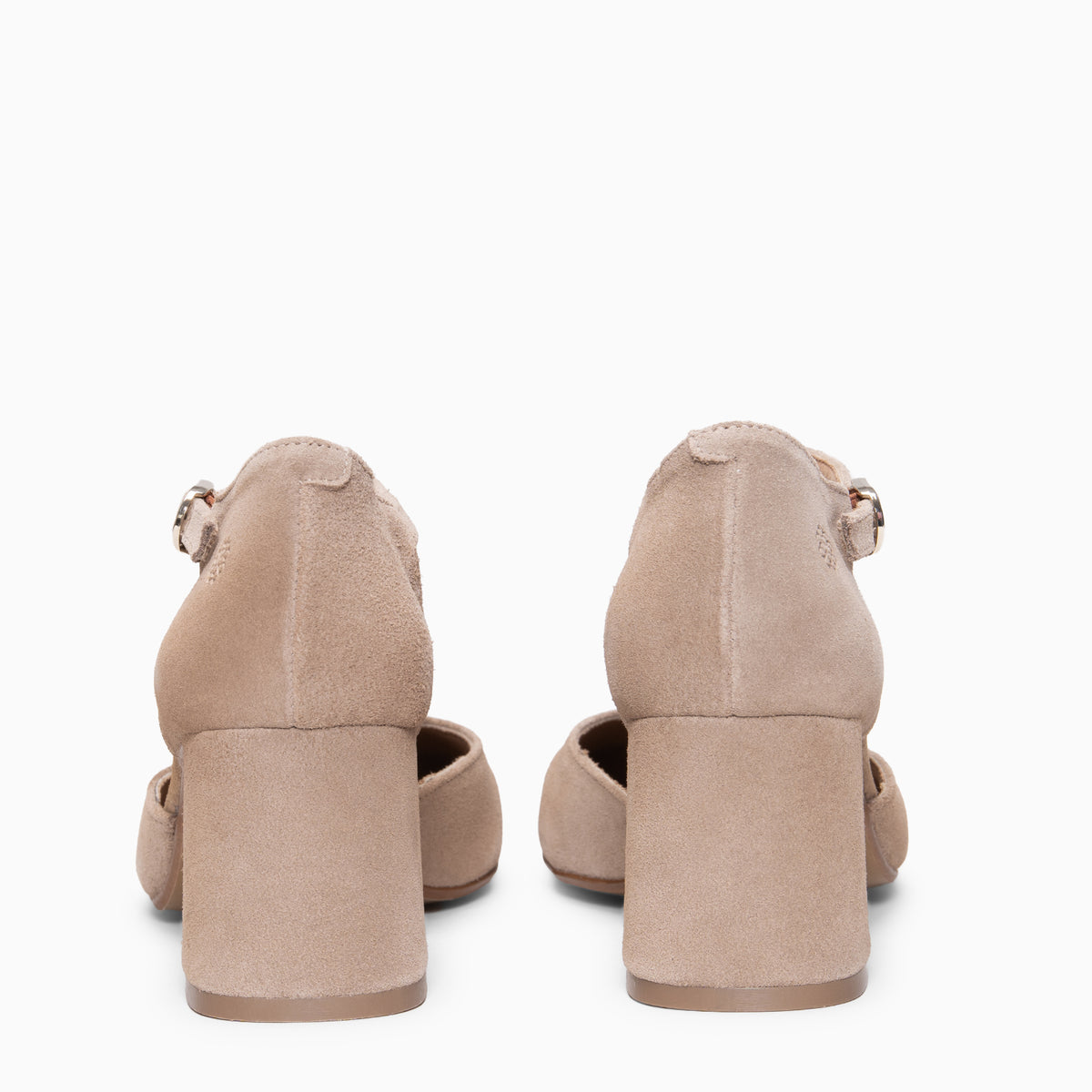 AZUCENA - Salomé à talon Baresoft en daim BEIGE