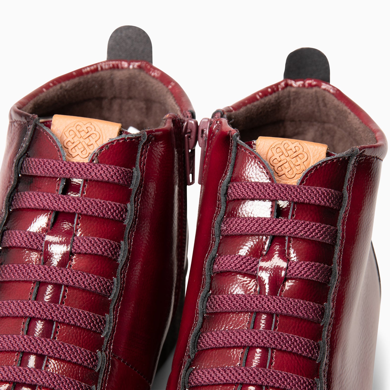 FLEXY - Baskets montantes en cuir vernis BORDEAUX