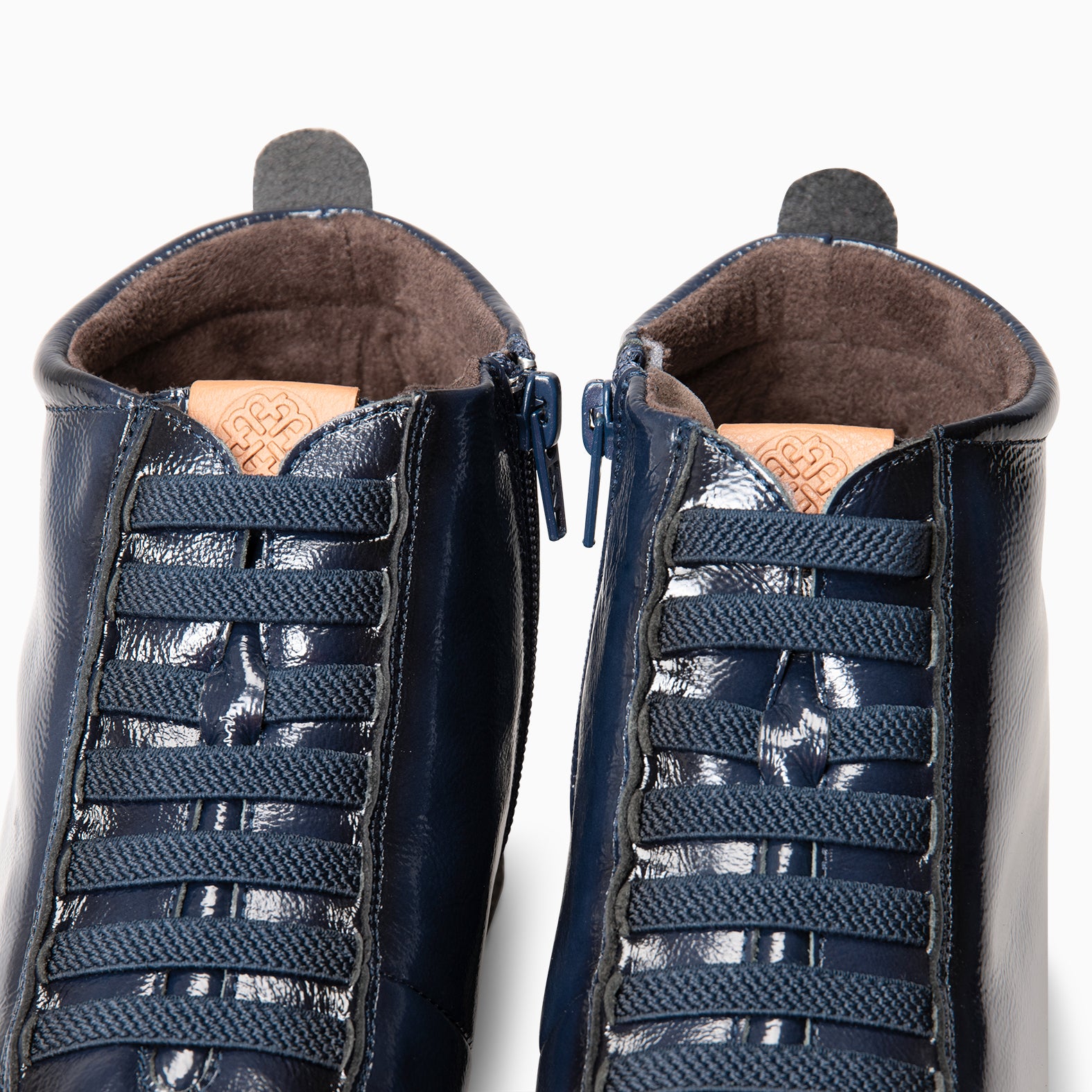 FLEXY - NAVY patent leather ankle-sneakers