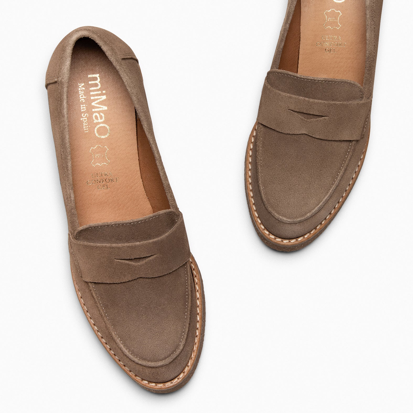 MOKKA – Mocasín de napa con tacón TAUPE