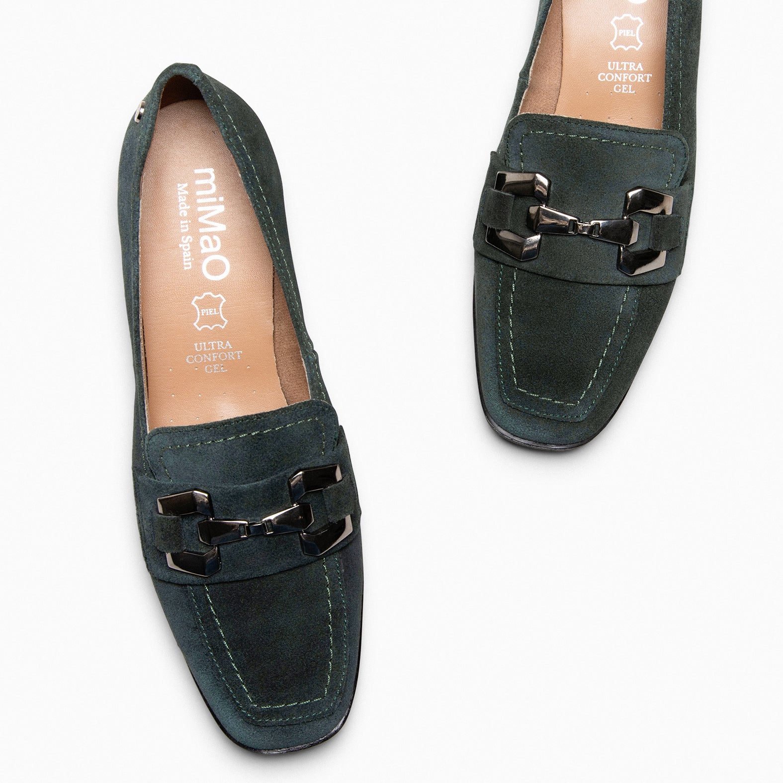 CAMILA – GREEN block heel moccasins