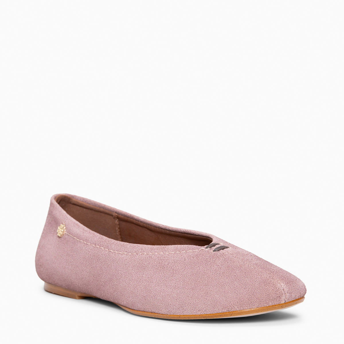 HANOI - Ballerines à petit talon en daim ROSE