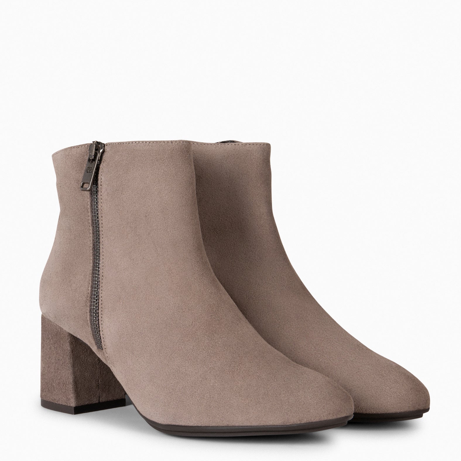 UTRECH – Bottines à fermeture éclair décorative TAUPE