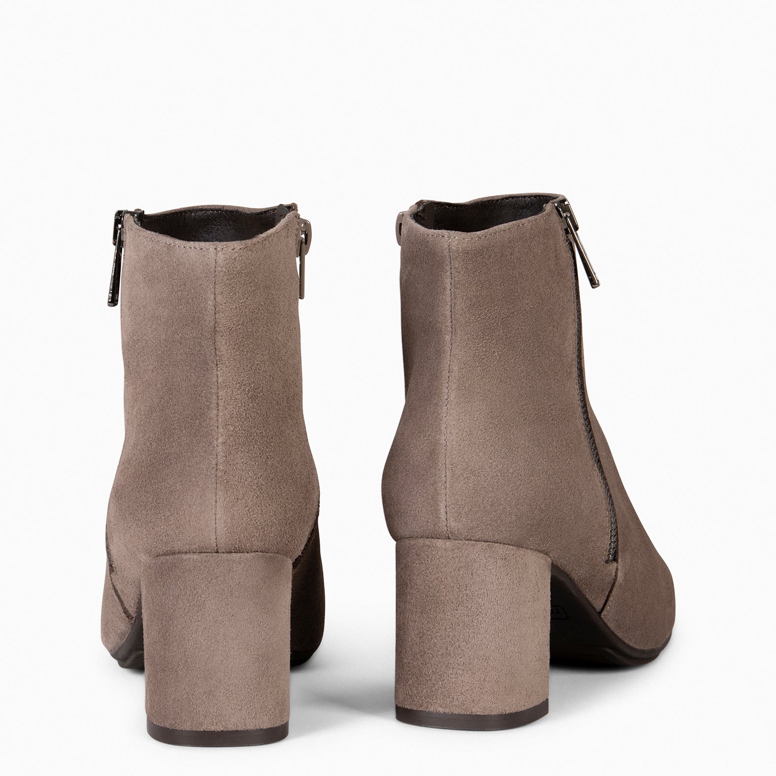 UTRECH – TAUPE Booties with wide heel