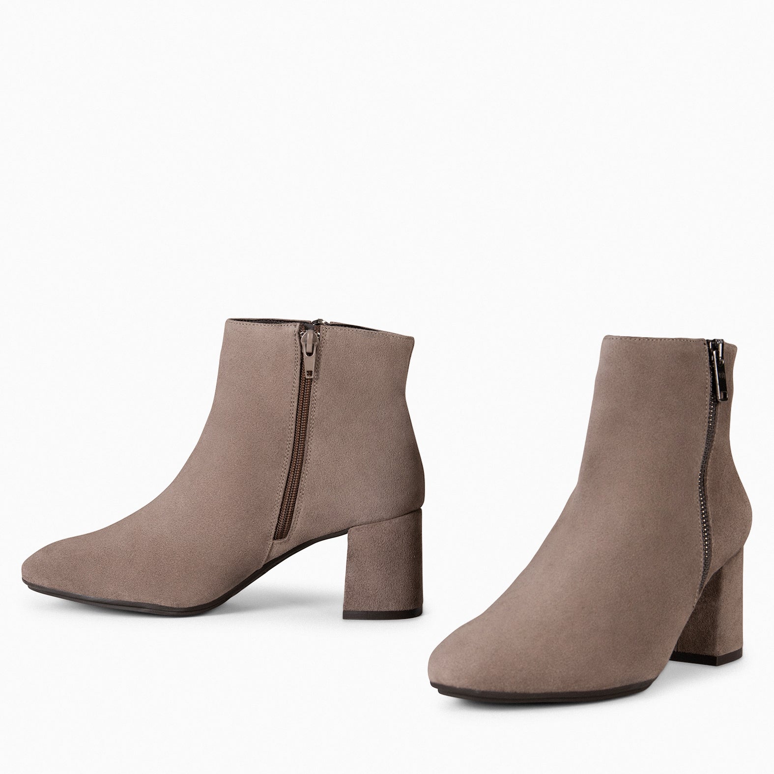 UTRECH – TAUPE Booties with wide heel