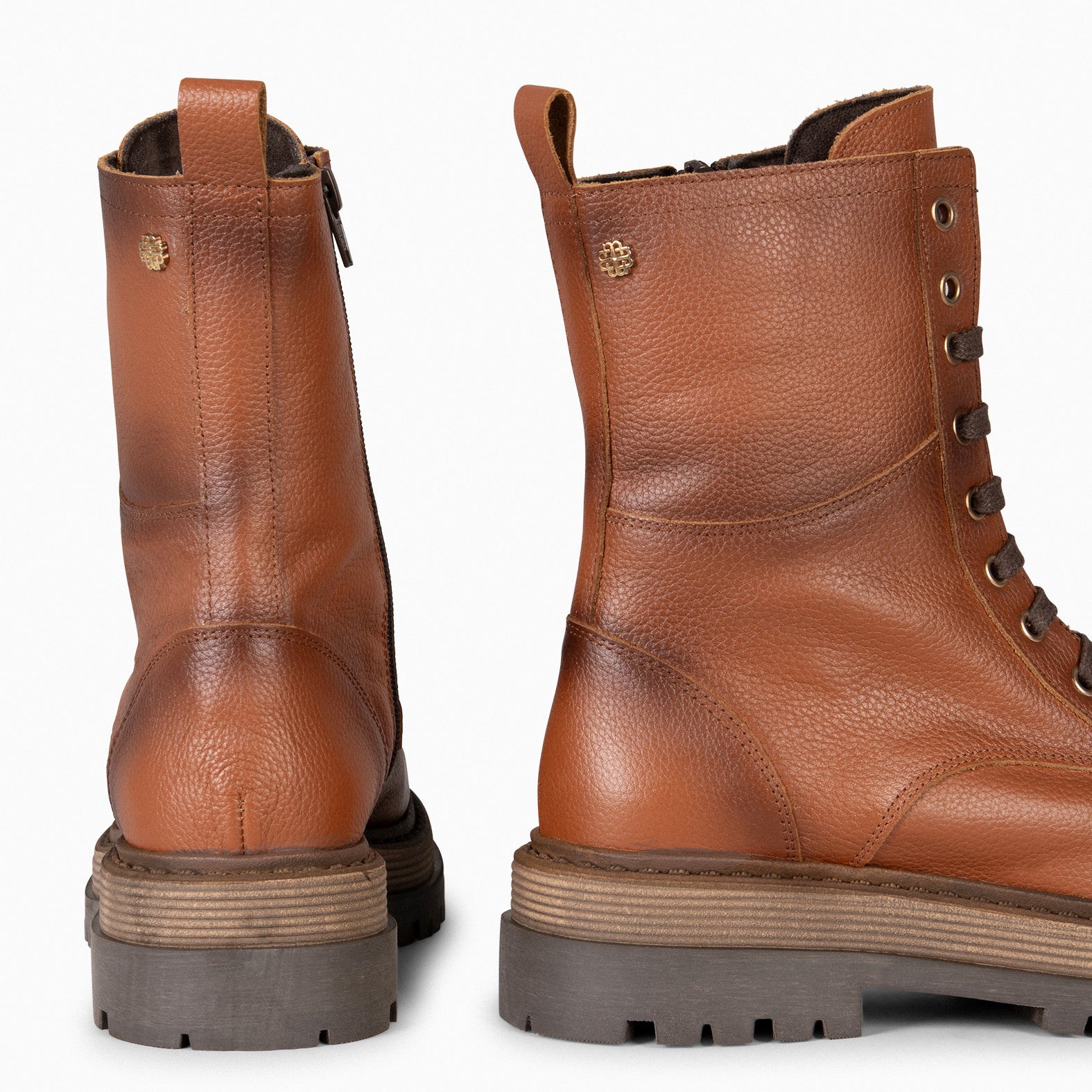 ROLLING – Bottines militaires à lacets CAMEL