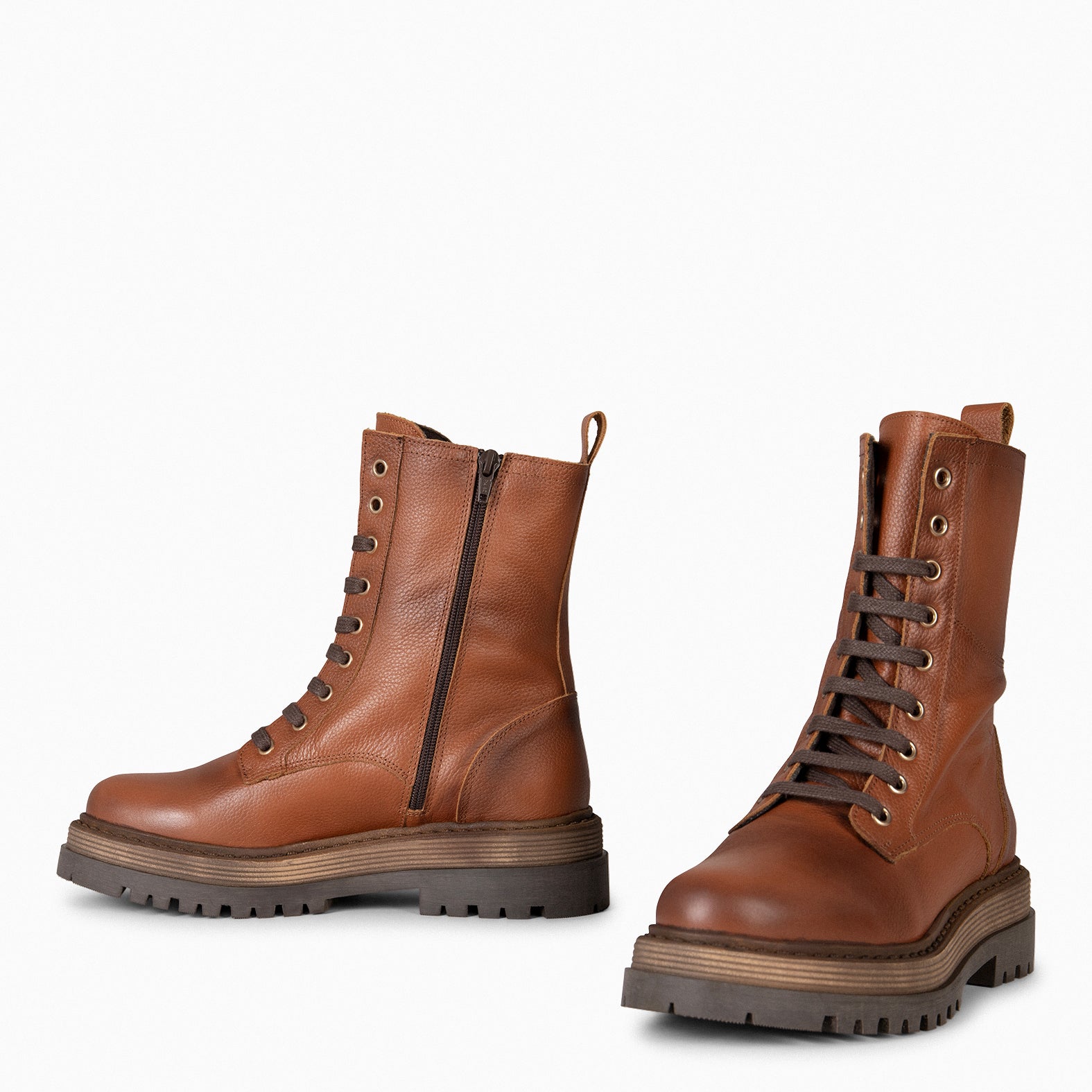 ROLLING – Bottines militaires à lacets CAMEL