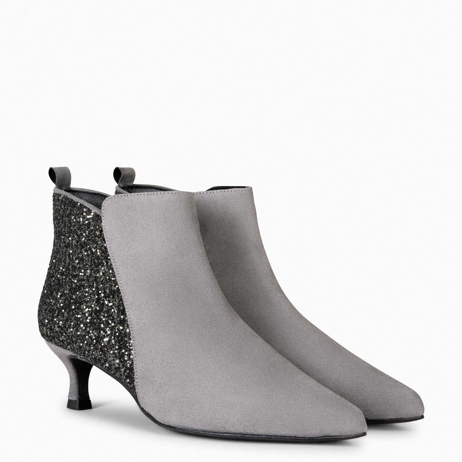 ROYAL GLITTER - Bottines à petit talon kitten GRIS