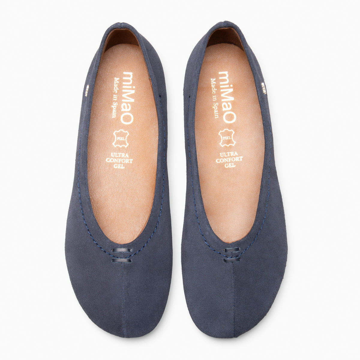 HANOI - NAVY Suede leather Ballerinas