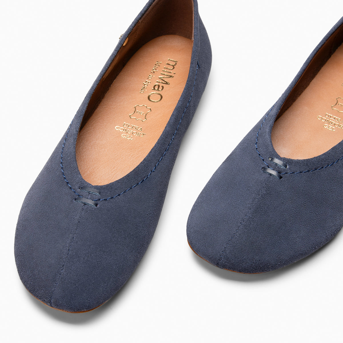 HANOI - NAVY Suede leather Ballerinas