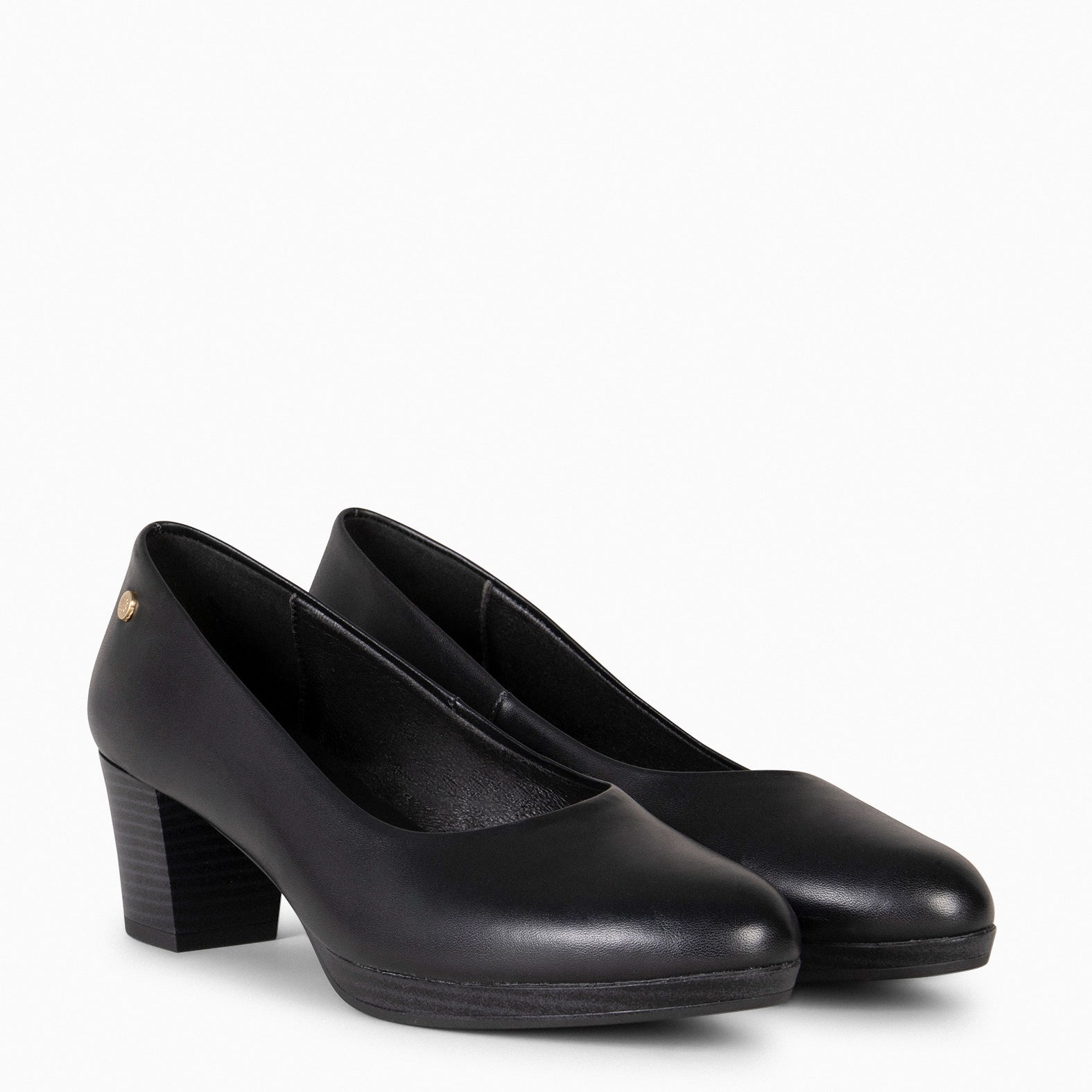 FLISHT S – BLACK shoes with low heel and platform