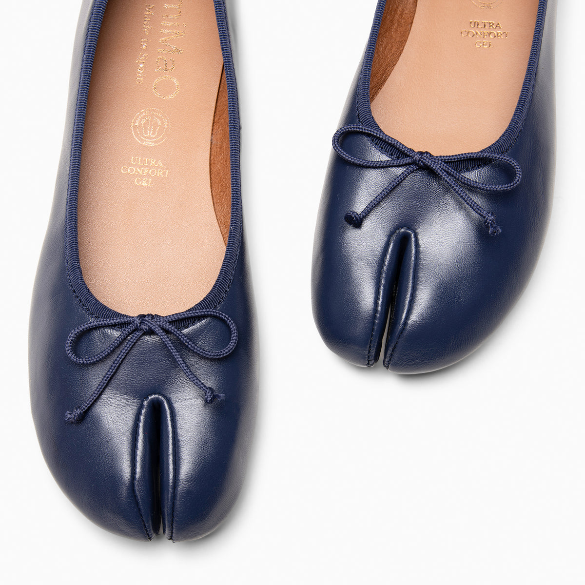 AMAYA - NAVY Tabi leather ballerinas