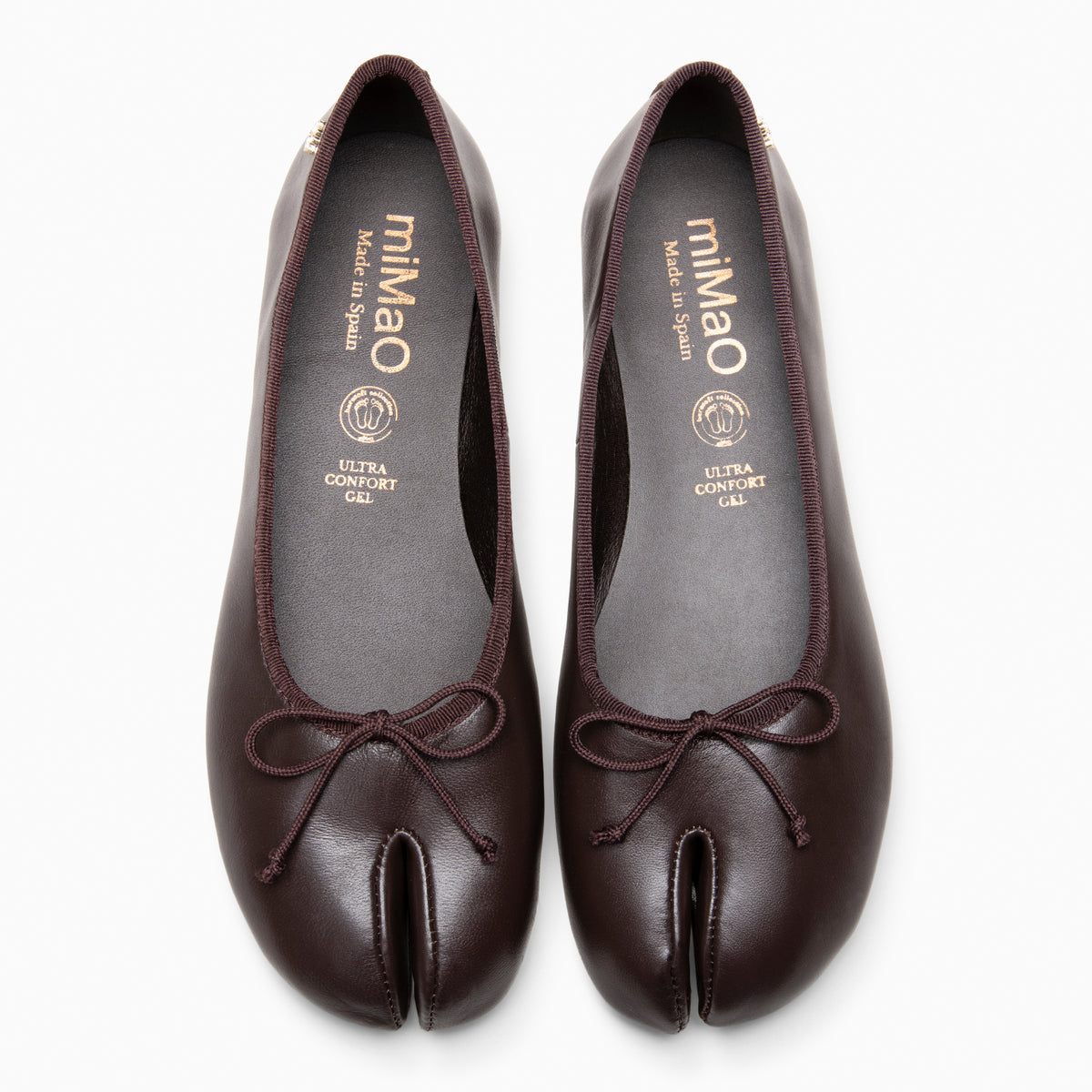 AMAYA - Bailarinas Tabi de piel MARRON