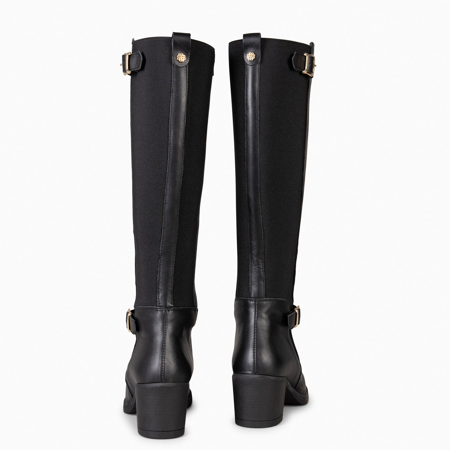 SENA – Bottes hautes bi-matières ajustables NOIR