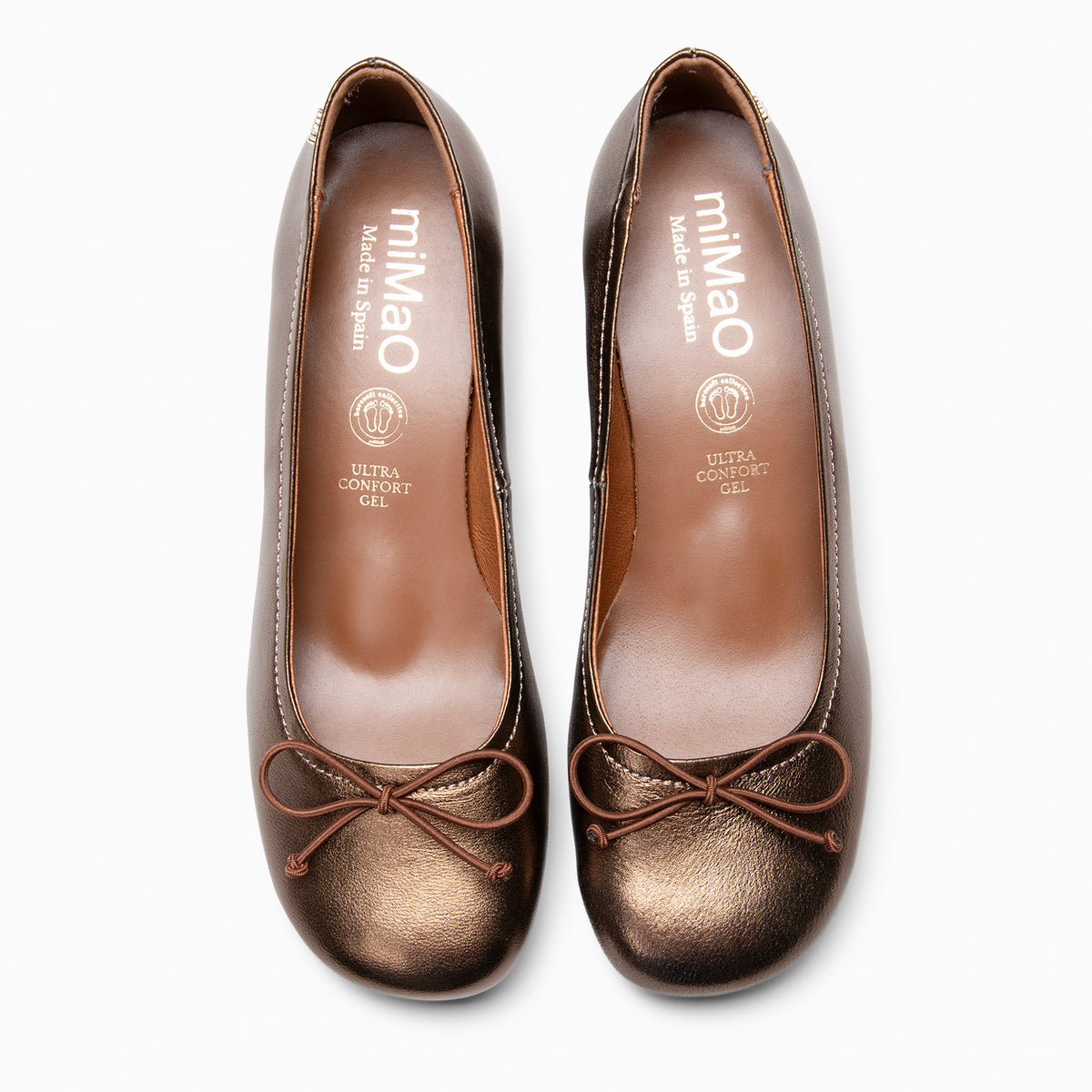 SILVANA - Bailarina Baresoft con tacón BRONCE