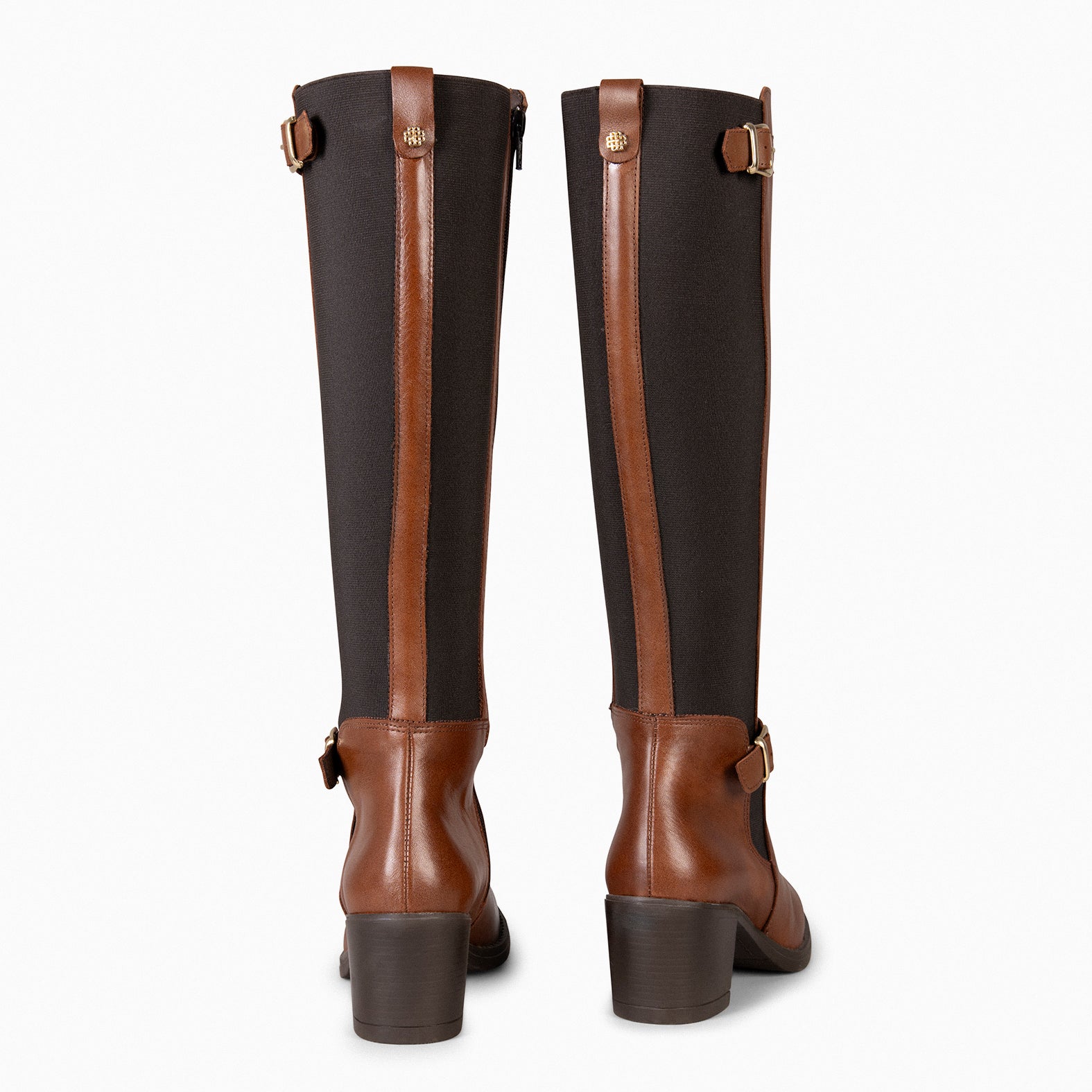 SENA – Bottes hautes bi-matières ajustables MARRON