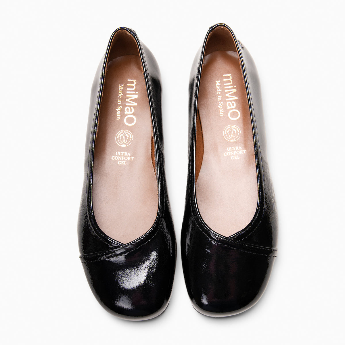 PLUMA - Zwarte Baresoft ballerina’s van lakleer