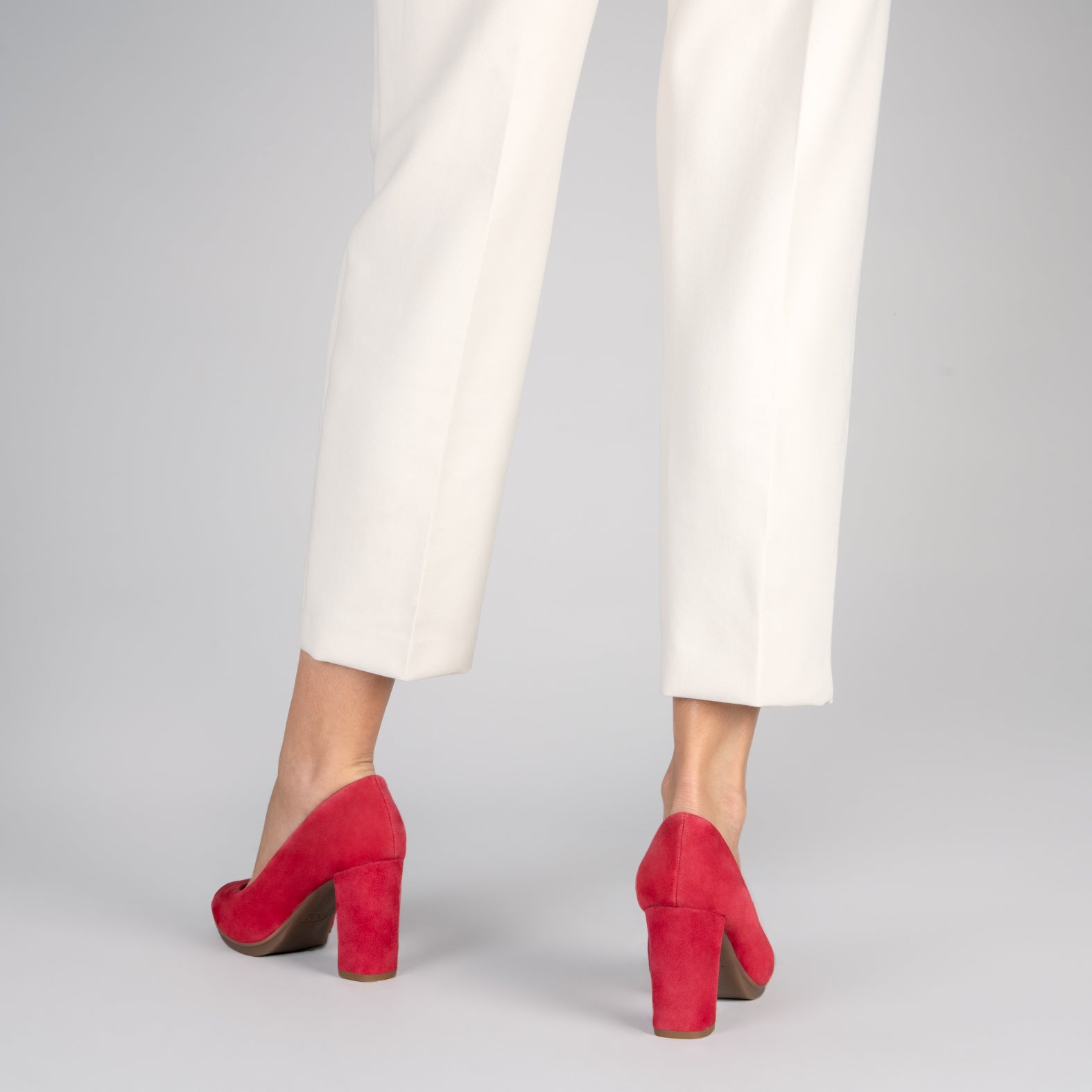 URBAN – RED suede high-heeled shoes