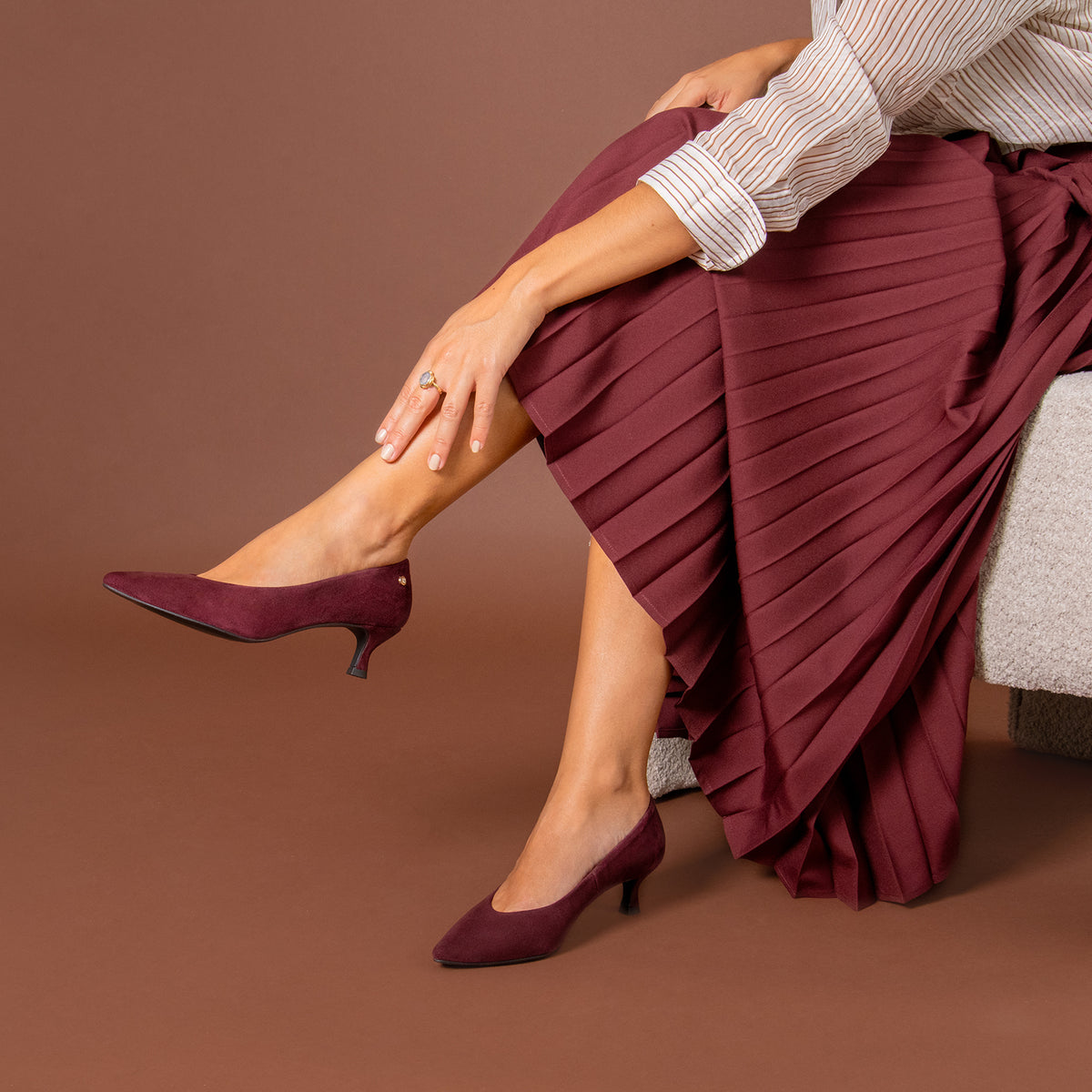 Esther – BURGUNDY Women’s Baby heels 