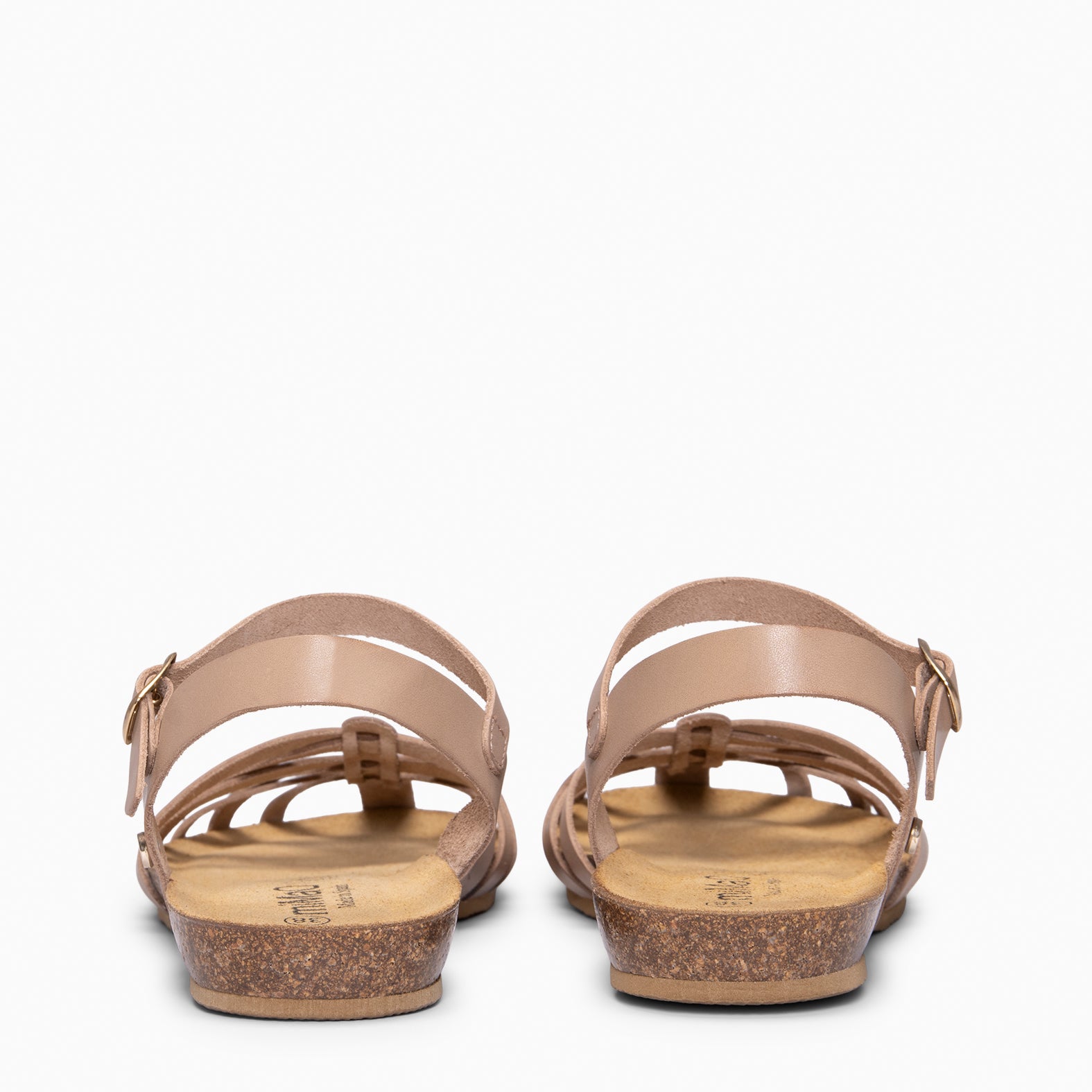 BEACH - TAUPE CROSS-STRAPS FLAT SANDALS