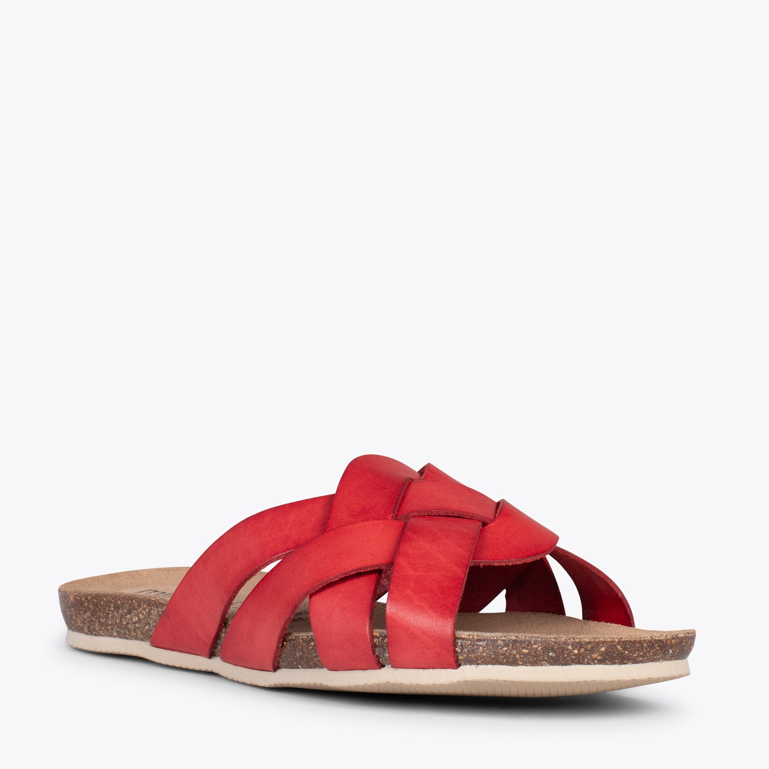 DALIA – Sandales plates en couleur ROUGE