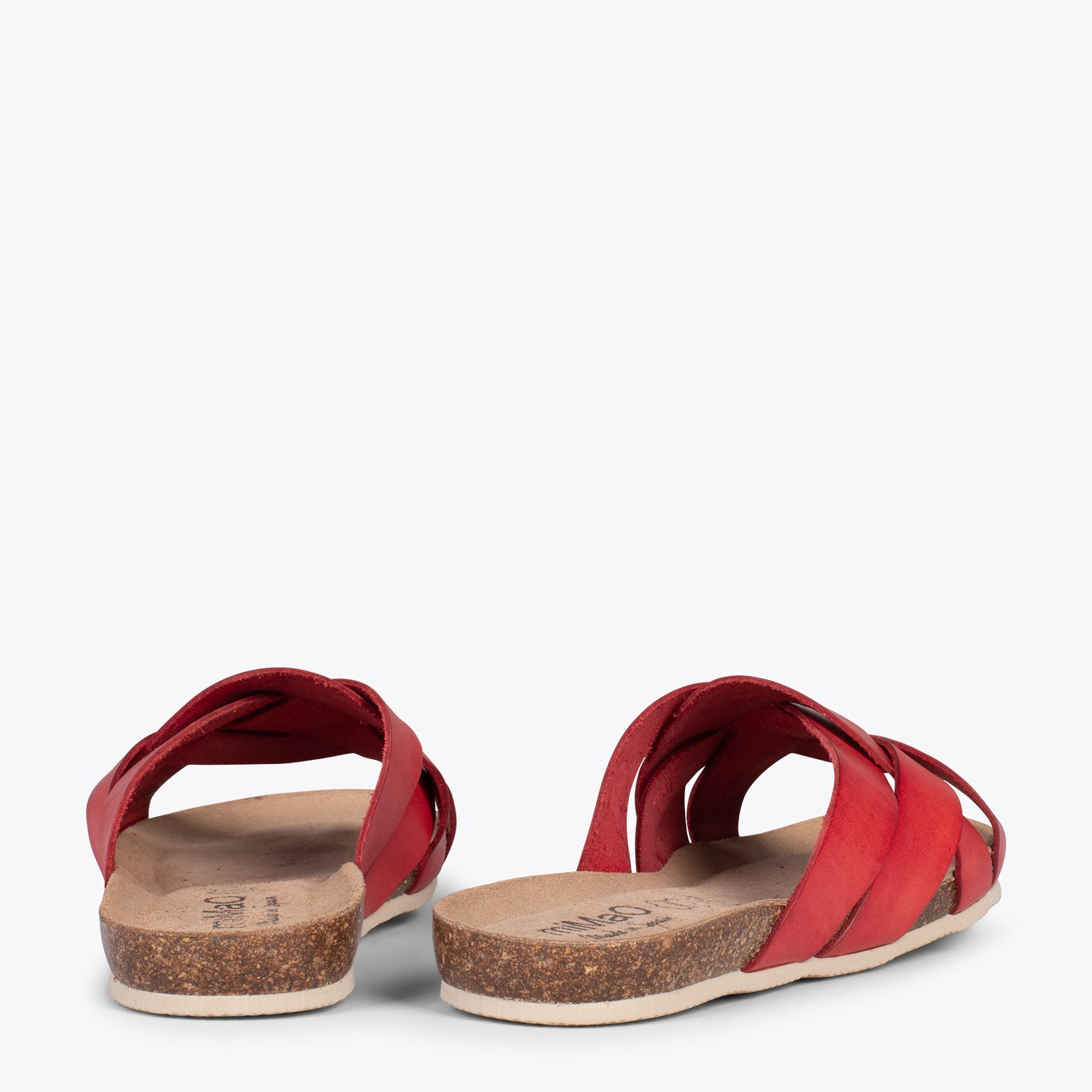 DALIA – Sandales plates en couleur ROUGE