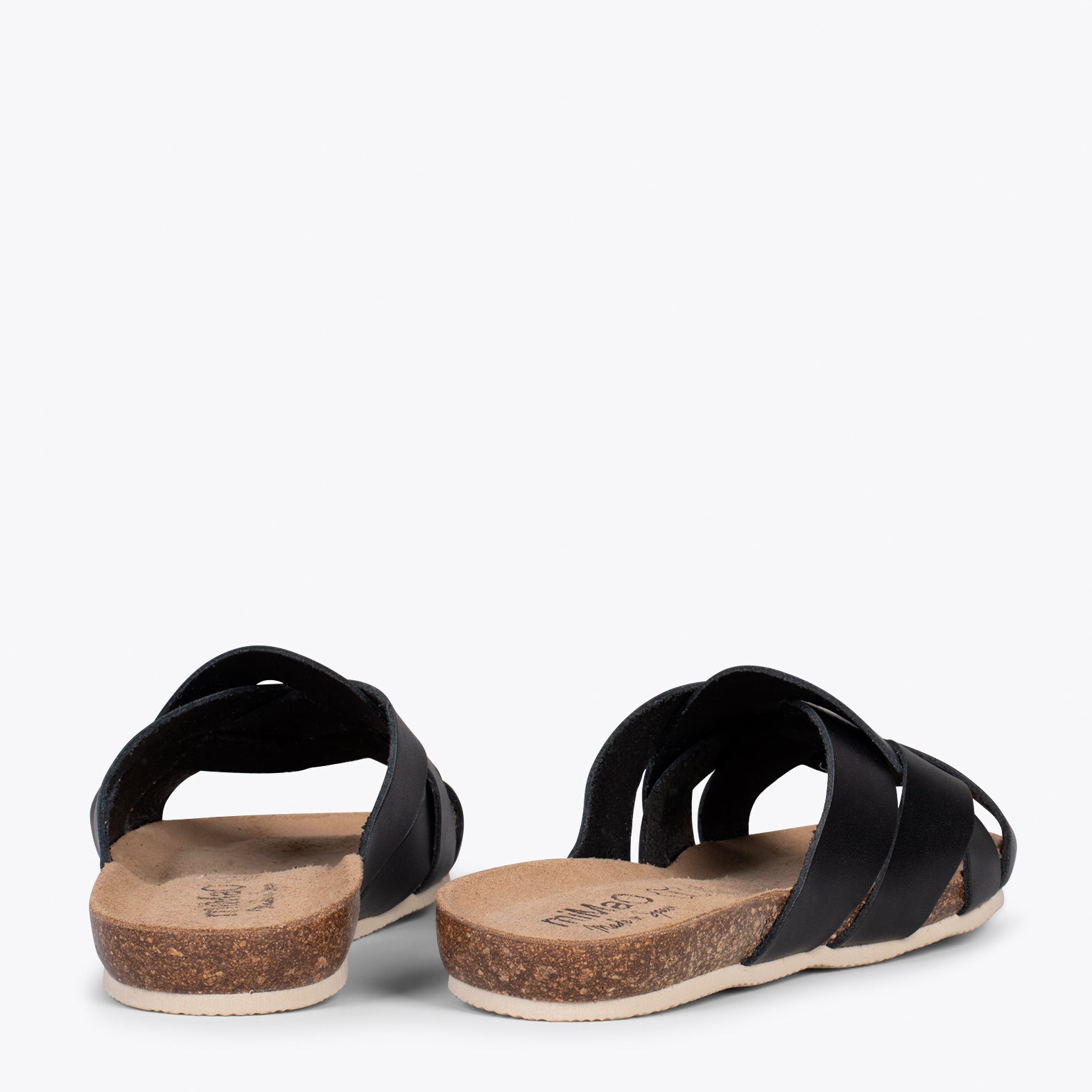 DALIA – Sandales plates en couleur NOIR