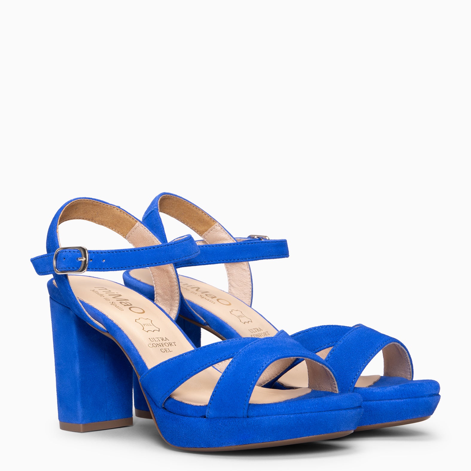 PARIS - ELECTRIC BLUE HIGH HEEL SANDAL WITH PLATFORM