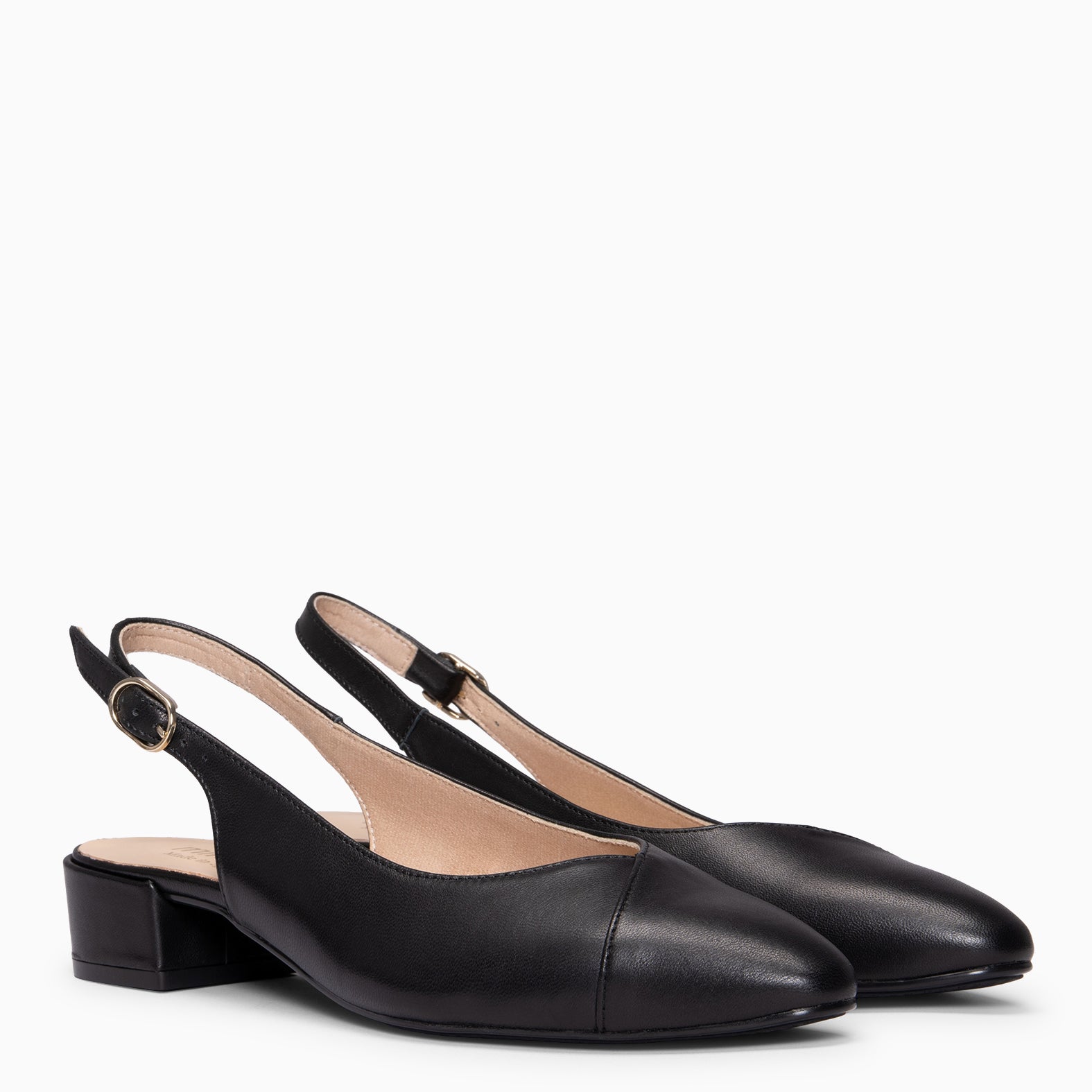 MARTINA - Zapatos Destalonados con puntera cruzada NEGRO