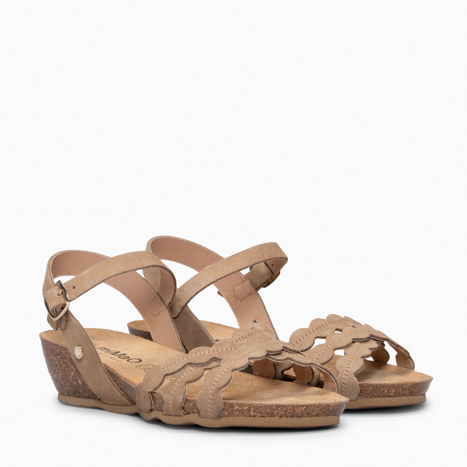 MALTA - Sandales à talon compensé en liège BEIGE