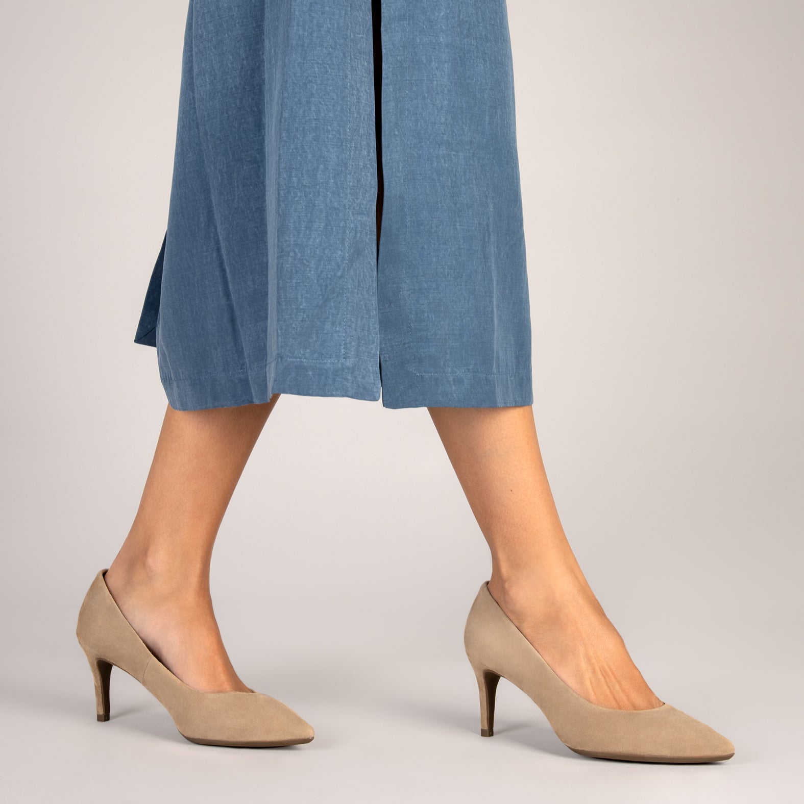 STILETTO – TAUPE suede leather stilettos