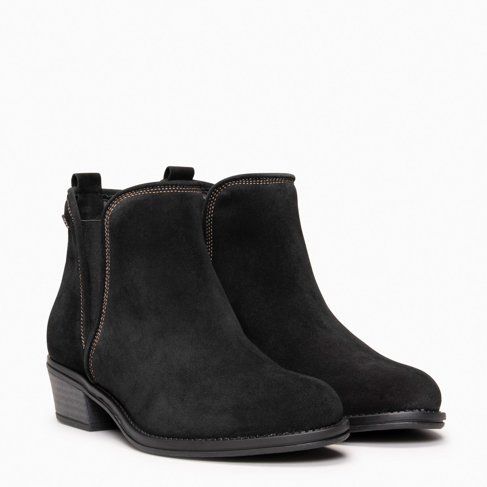 VIANA - Botín bajo con elástico NEGRO