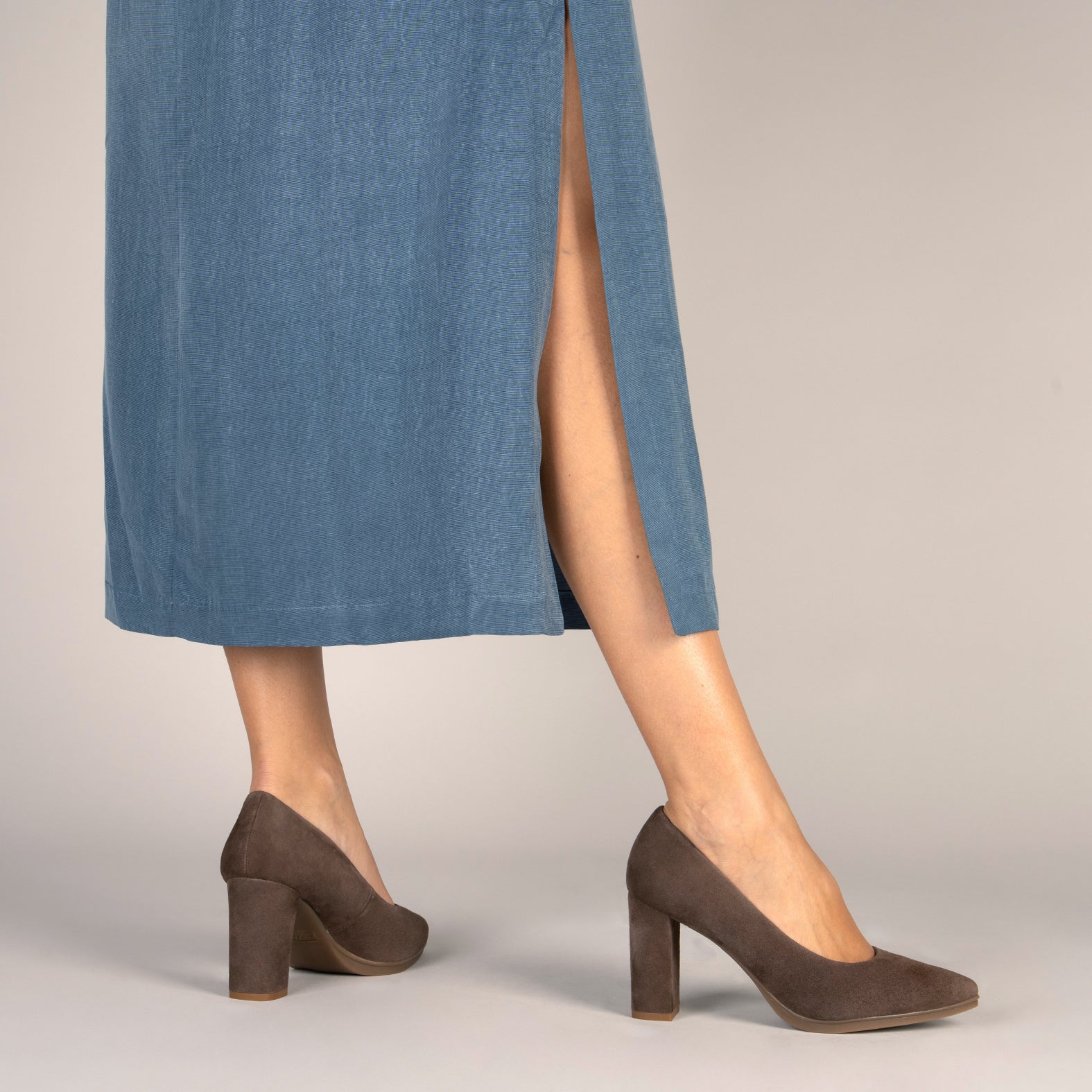 URBAN - Zapatos de tacón alto de ante MARRON