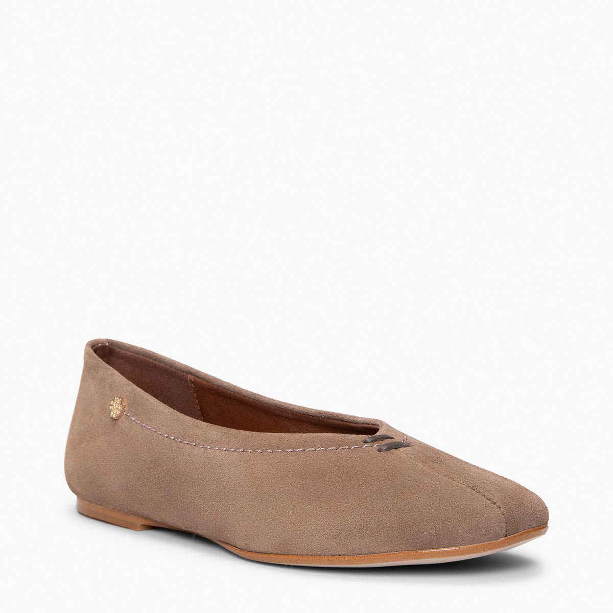 HANOI - Ballerines à petit talon en daim TAUPE