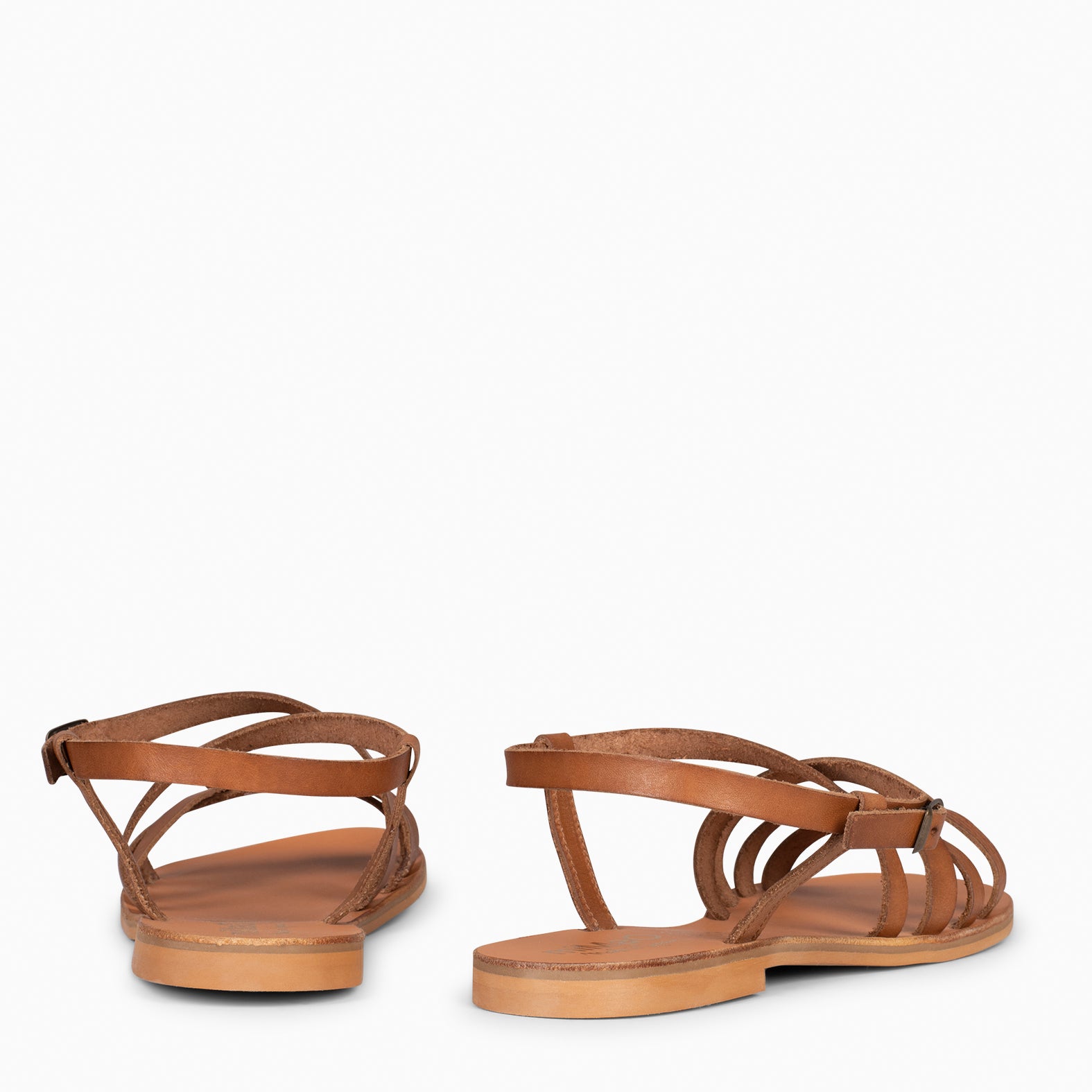 IXORA – CAMEL flat sandals with buckle
