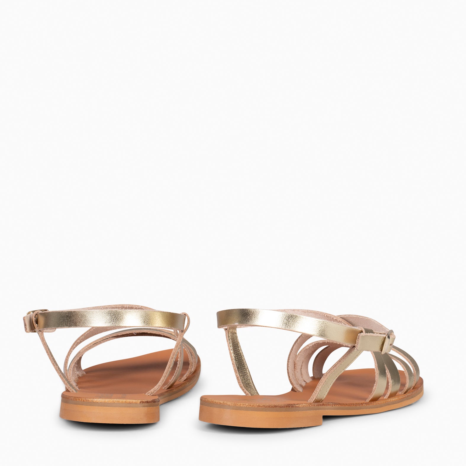 IXORA – GOLD flat sandals with buckle