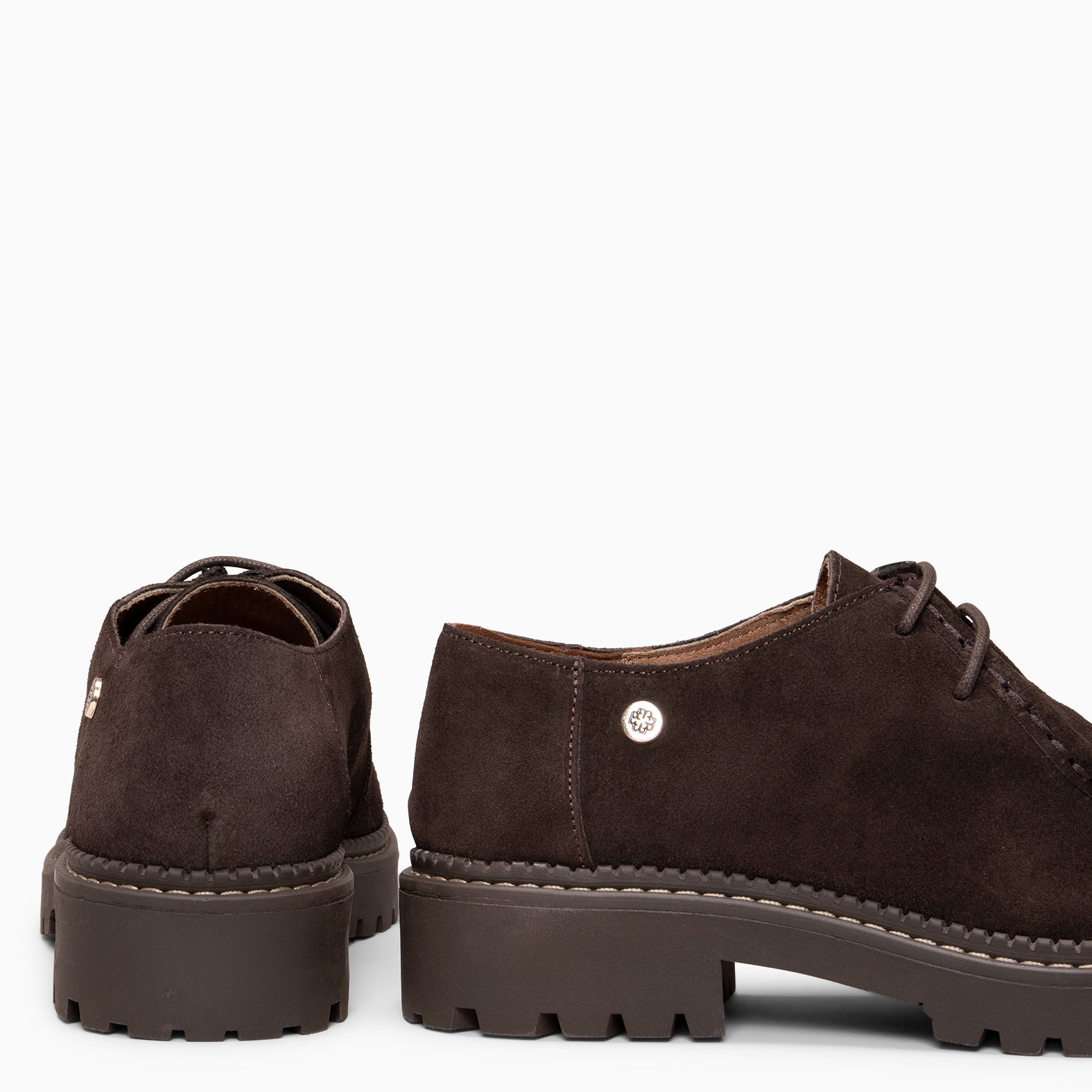 YALE – Mocasin con suela track con cordones MARRON