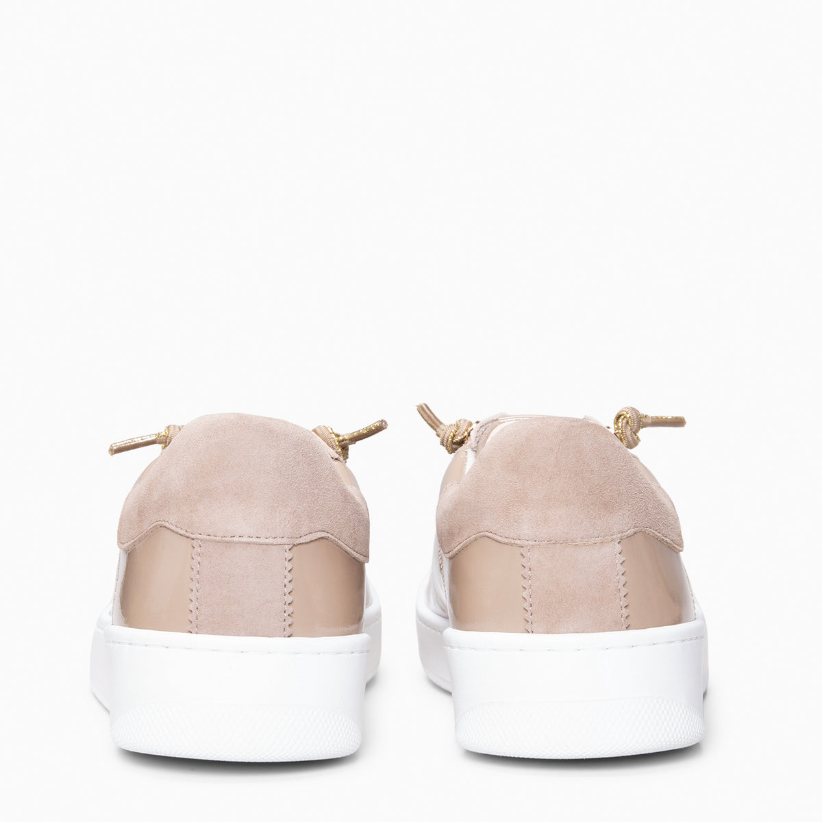 NANTES - Nude leren sneakers van lakleer