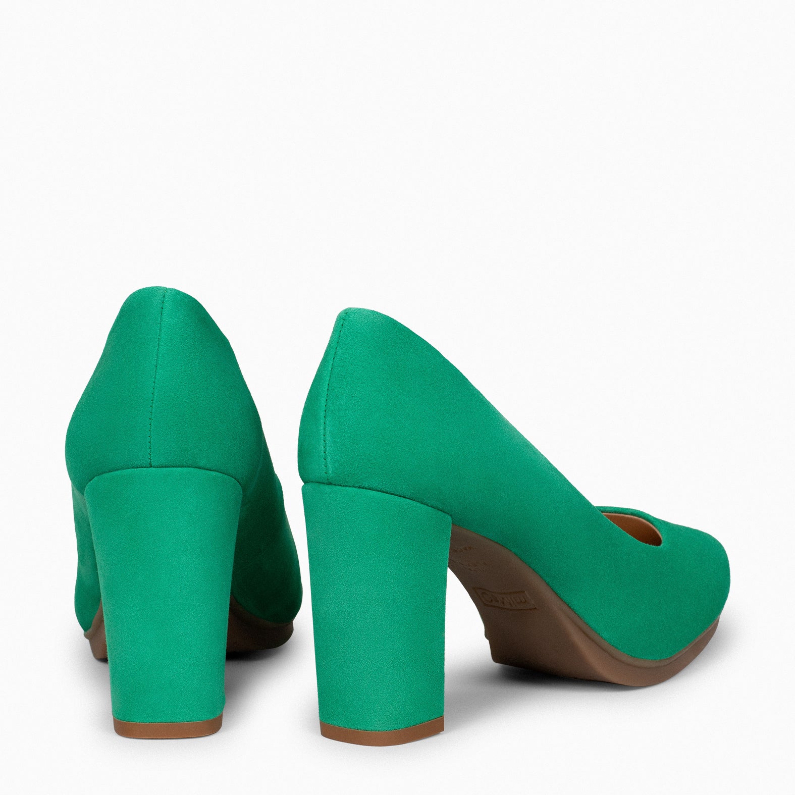 URBAN – GREEN Suede high-heeled shoes 