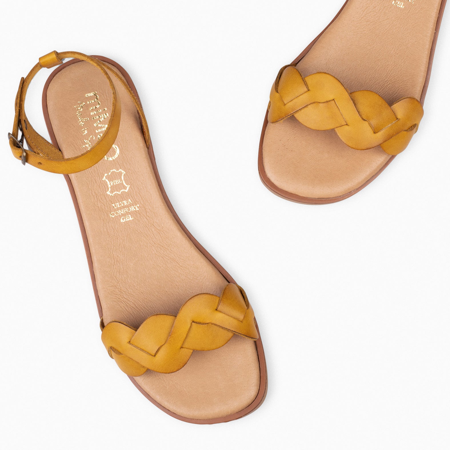 Mustard yellow best sale flat sandals