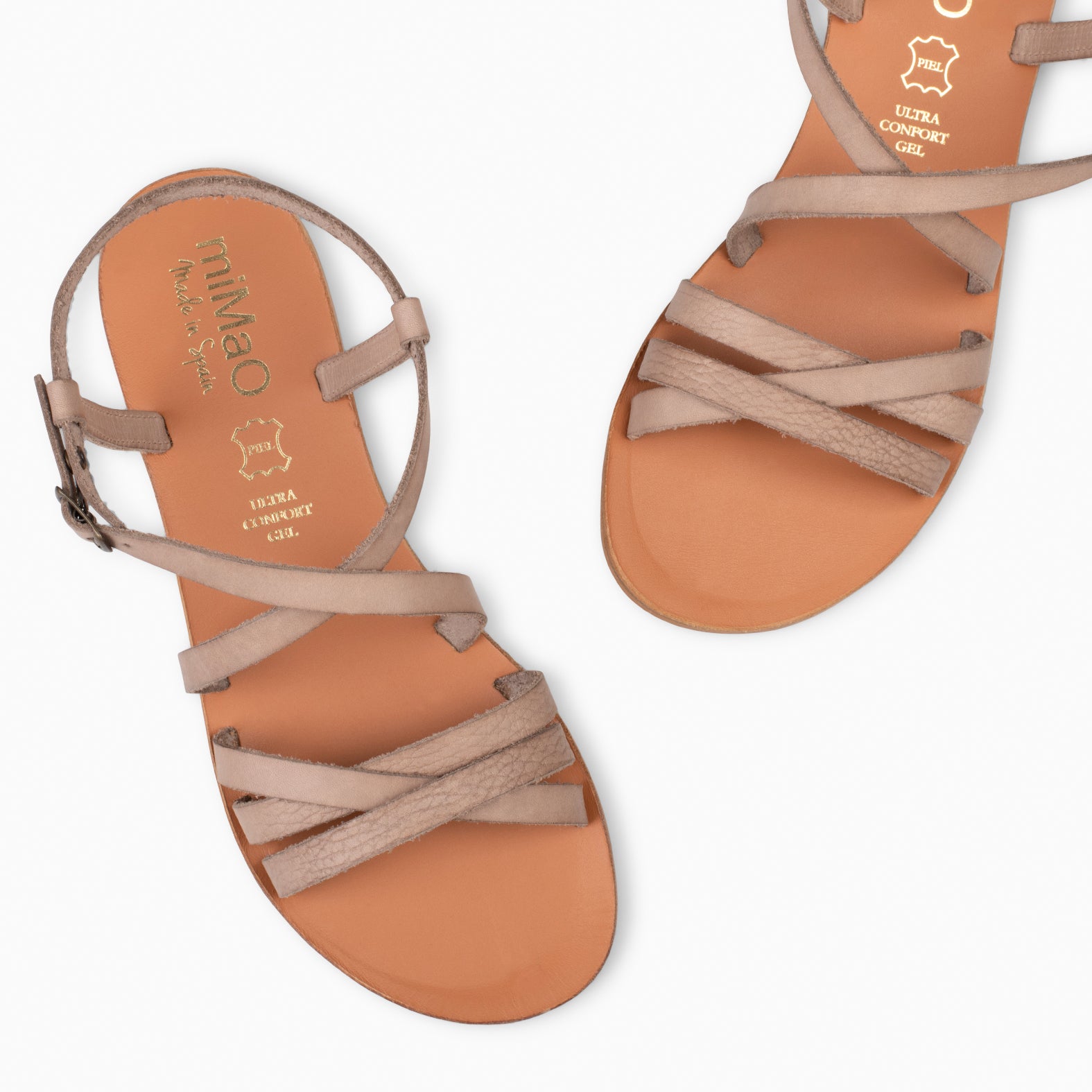 IXORA – TAUPE flat sandals with buckle