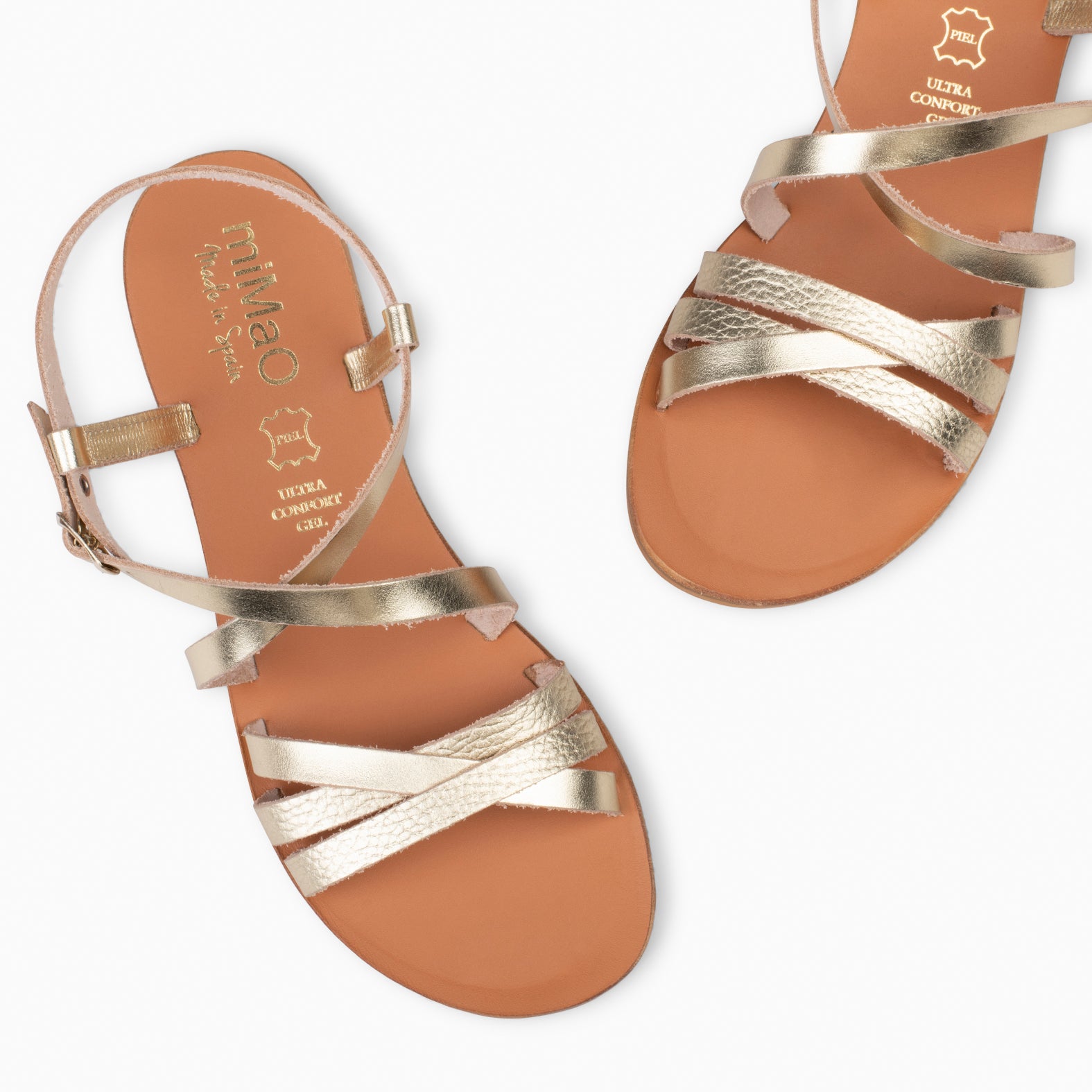 IXORA – GOLD flat sandals with buckle