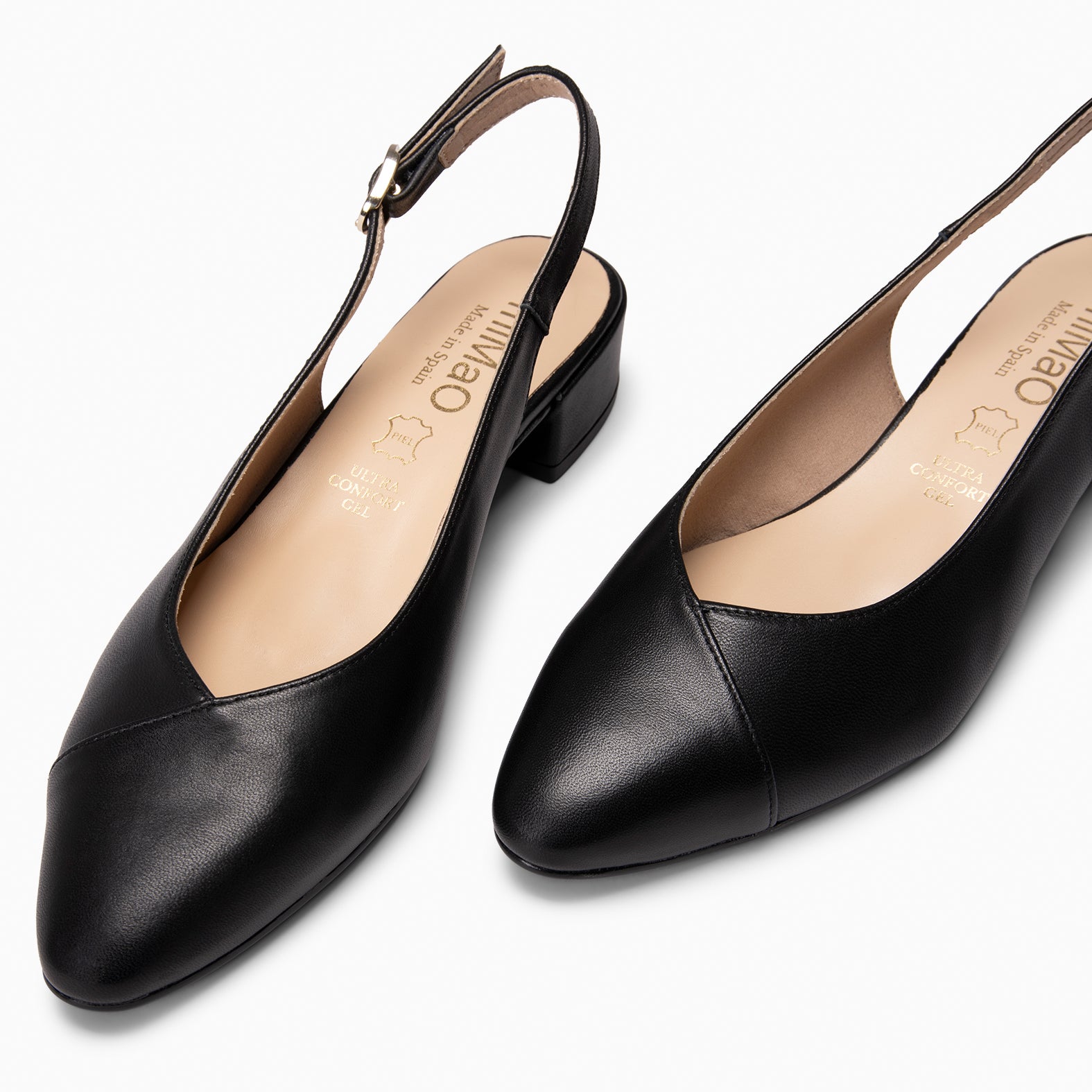 MARTINA - Zapatos Destalonados con puntera cruzada NEGRO